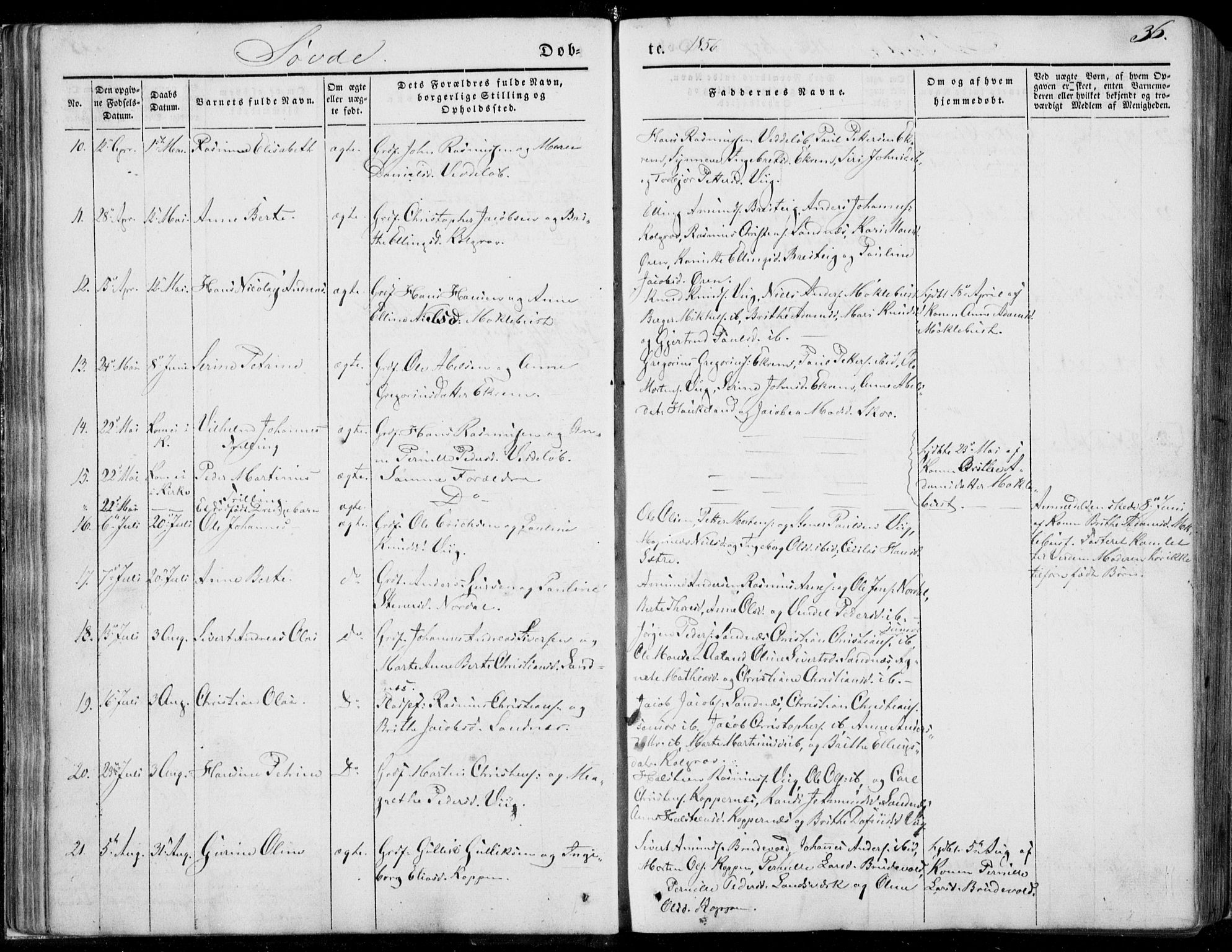 Ministerialprotokoller, klokkerbøker og fødselsregistre - Møre og Romsdal, AV/SAT-A-1454/502/L0023: Parish register (official) no. 502A01, 1844-1873, p. 36