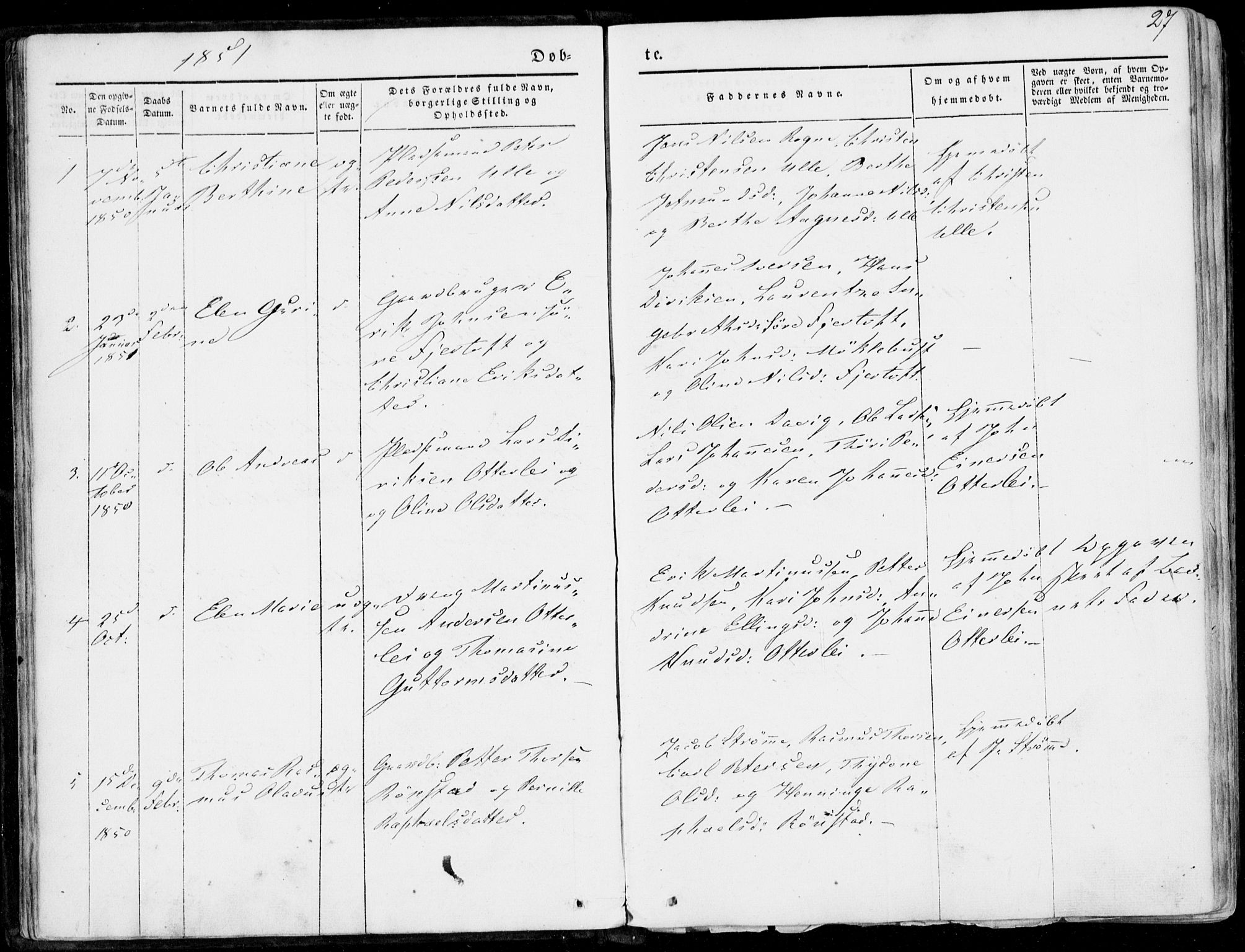 Ministerialprotokoller, klokkerbøker og fødselsregistre - Møre og Romsdal, SAT/A-1454/536/L0497: Parish register (official) no. 536A06, 1845-1865, p. 27