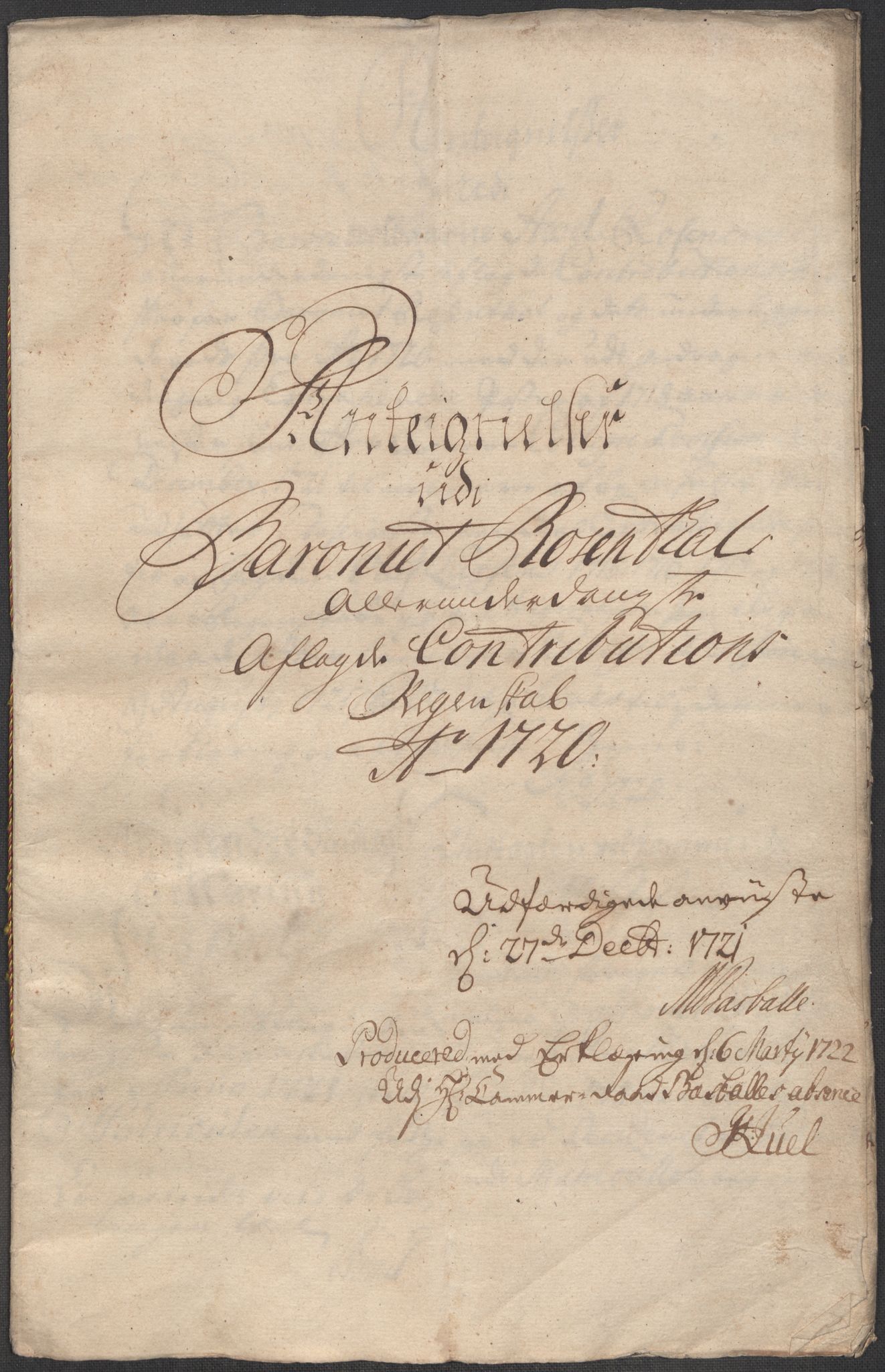 Rentekammeret inntil 1814, Reviderte regnskaper, Fogderegnskap, RA/EA-4092/R49/L3140: Fogderegnskap Rosendal Baroni, 1718-1720, p. 237