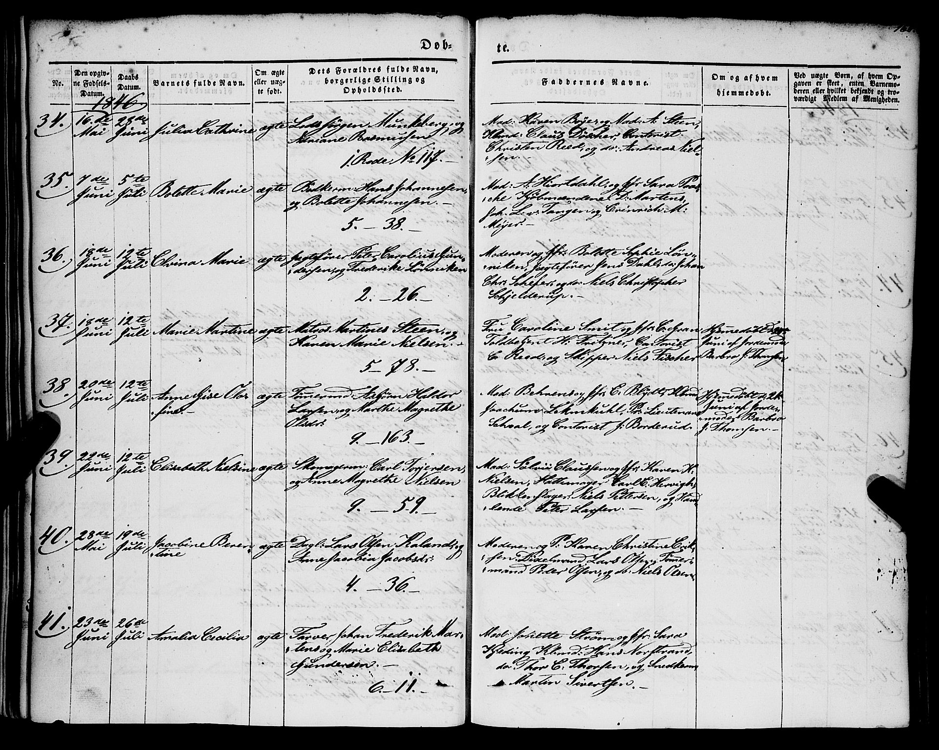 Nykirken Sokneprestembete, AV/SAB-A-77101/H/Haa/L0014: Parish register (official) no. B 1, 1844-1858, p. 166