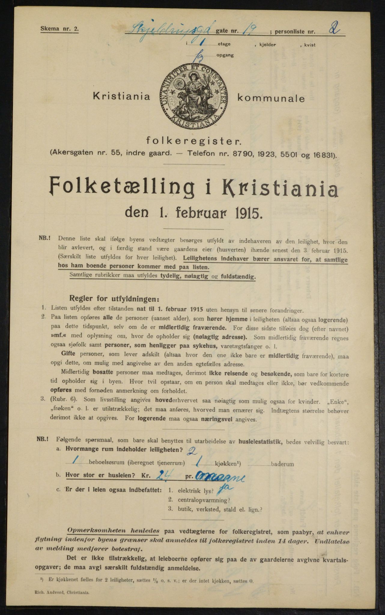 OBA, Municipal Census 1915 for Kristiania, 1915, p. 96030