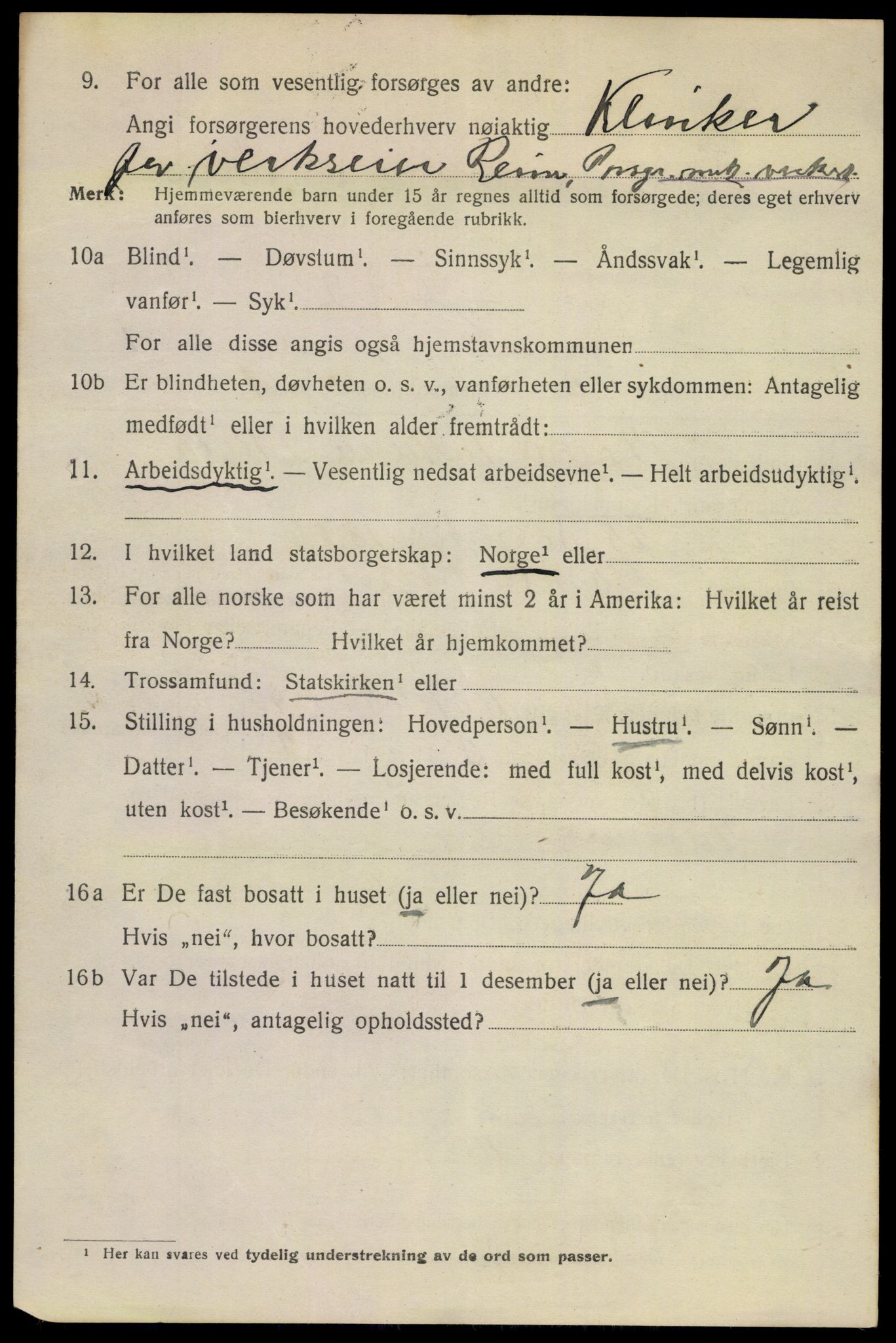 SAKO, 1920 census for Porsgrunn, 1920, p. 7120