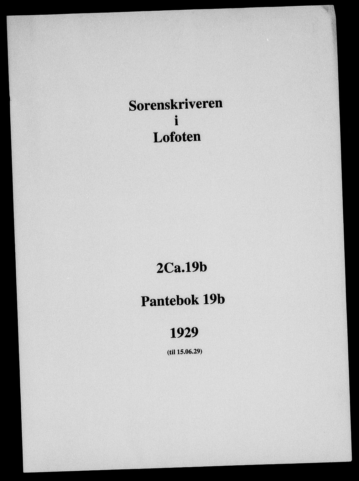 Lofoten sorenskriveri, SAT/A-0017/1/2/2C/L0019b: Mortgage book no. 19b, 1929-1929