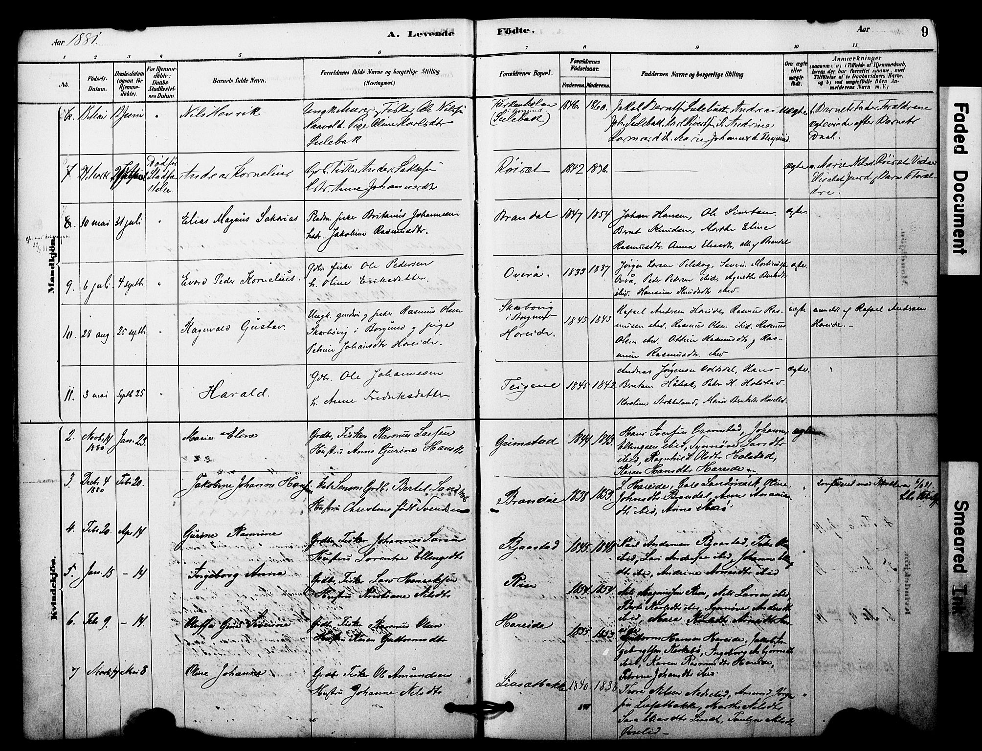 Ministerialprotokoller, klokkerbøker og fødselsregistre - Møre og Romsdal, AV/SAT-A-1454/510/L0122: Parish register (official) no. 510A02, 1878-1897, p. 9