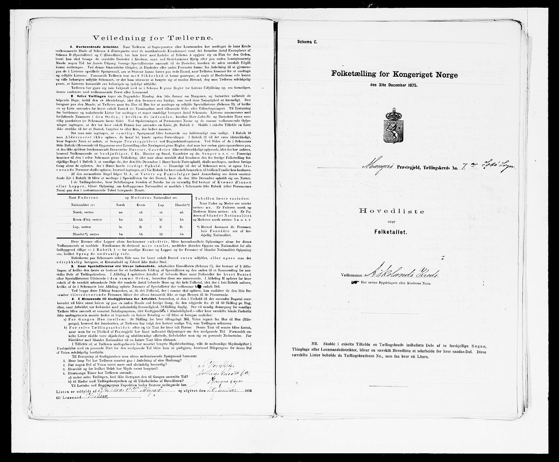 SAB, 1875 census for 1261P Manger, 1875, p. 22