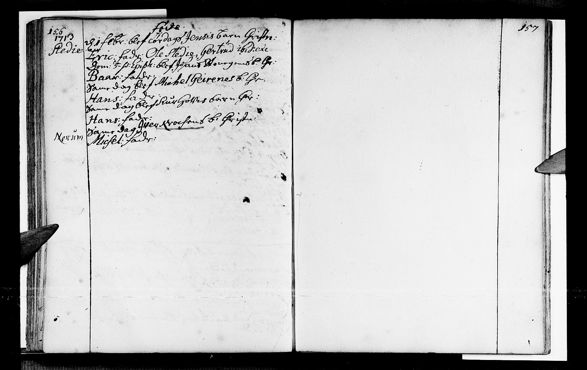 Sogndal sokneprestembete, AV/SAB-A-81301/H/Haa/Haaa/L0001: Parish register (official) no. A 1, 1689-1713, p. 156-157