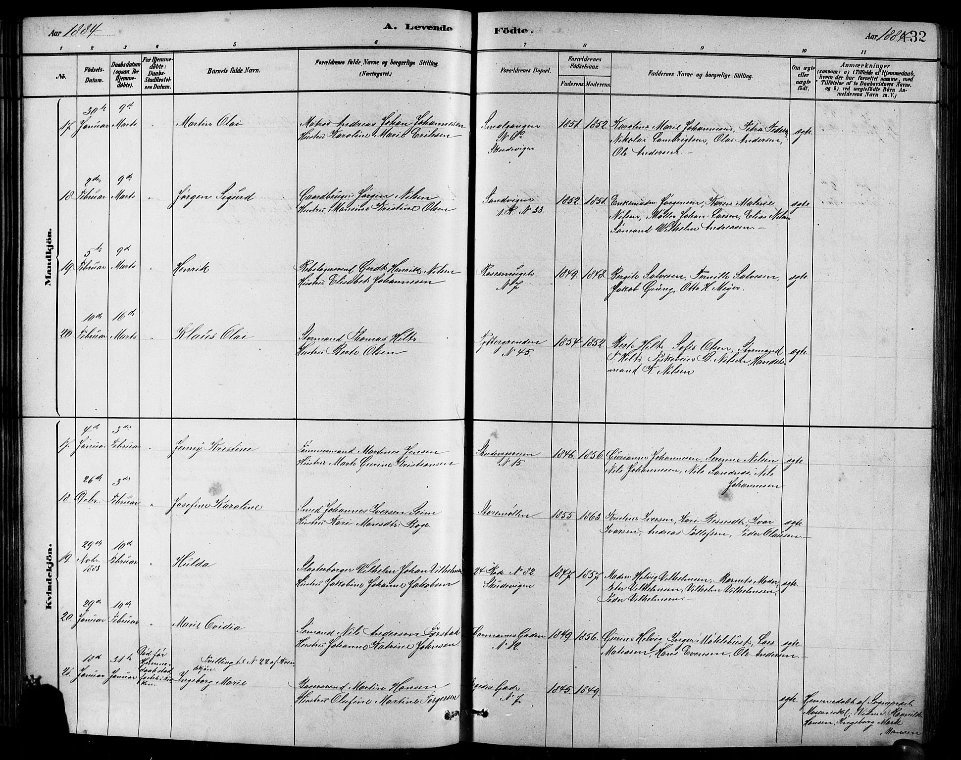 Sandviken Sokneprestembete, AV/SAB-A-77601/H/Hb/L0001: Parish register (copy) no. A 2, 1879-1892, p. 132