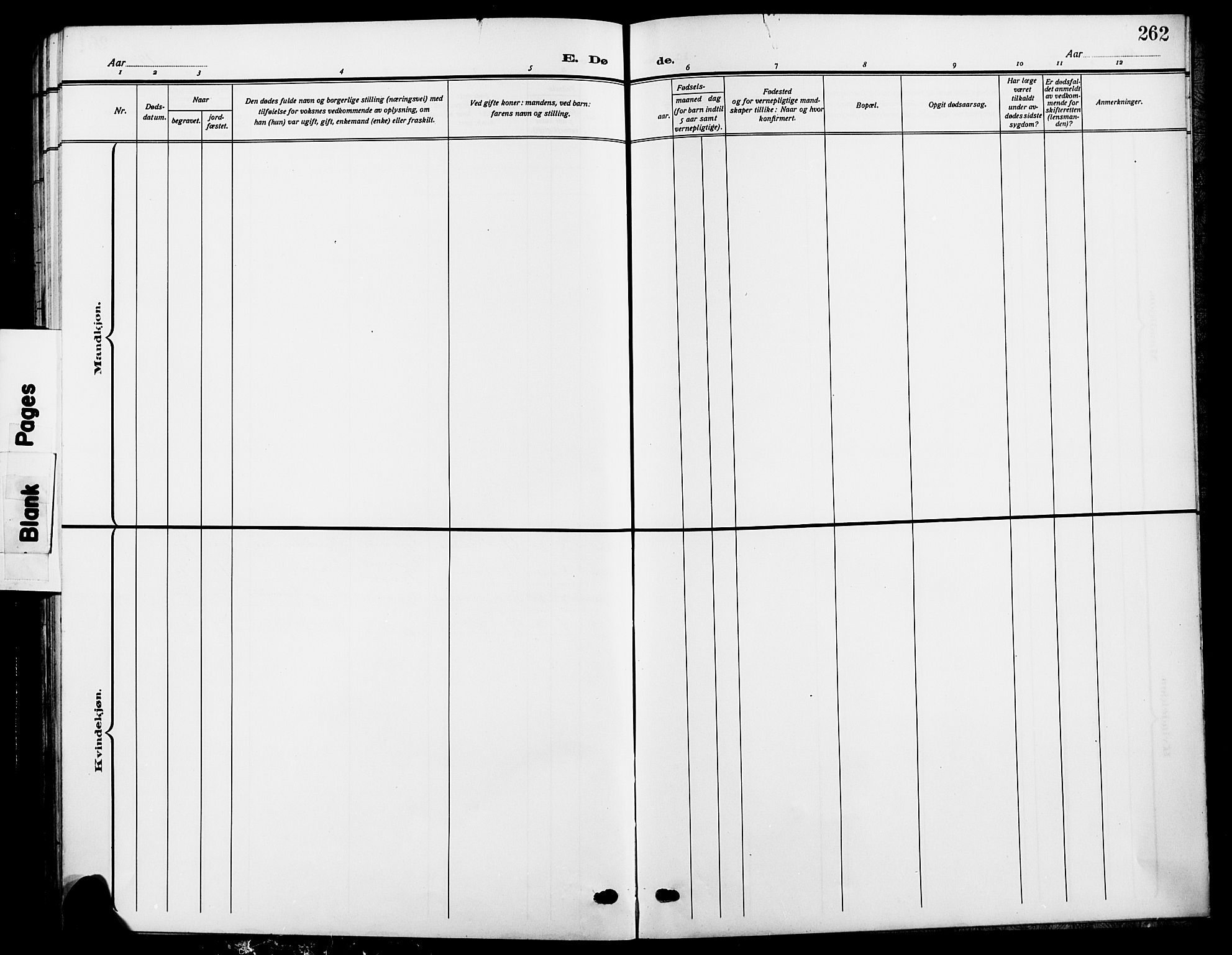 Vardal prestekontor, AV/SAH-PREST-100/H/Ha/Hab/L0014: Parish register (copy) no. 14, 1911-1922, p. 262