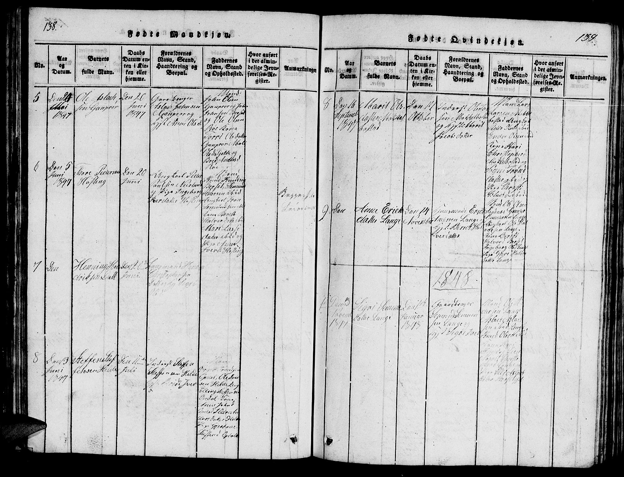 Ministerialprotokoller, klokkerbøker og fødselsregistre - Møre og Romsdal, AV/SAT-A-1454/554/L0644: Parish register (copy) no. 554C01, 1818-1851, p. 138-139