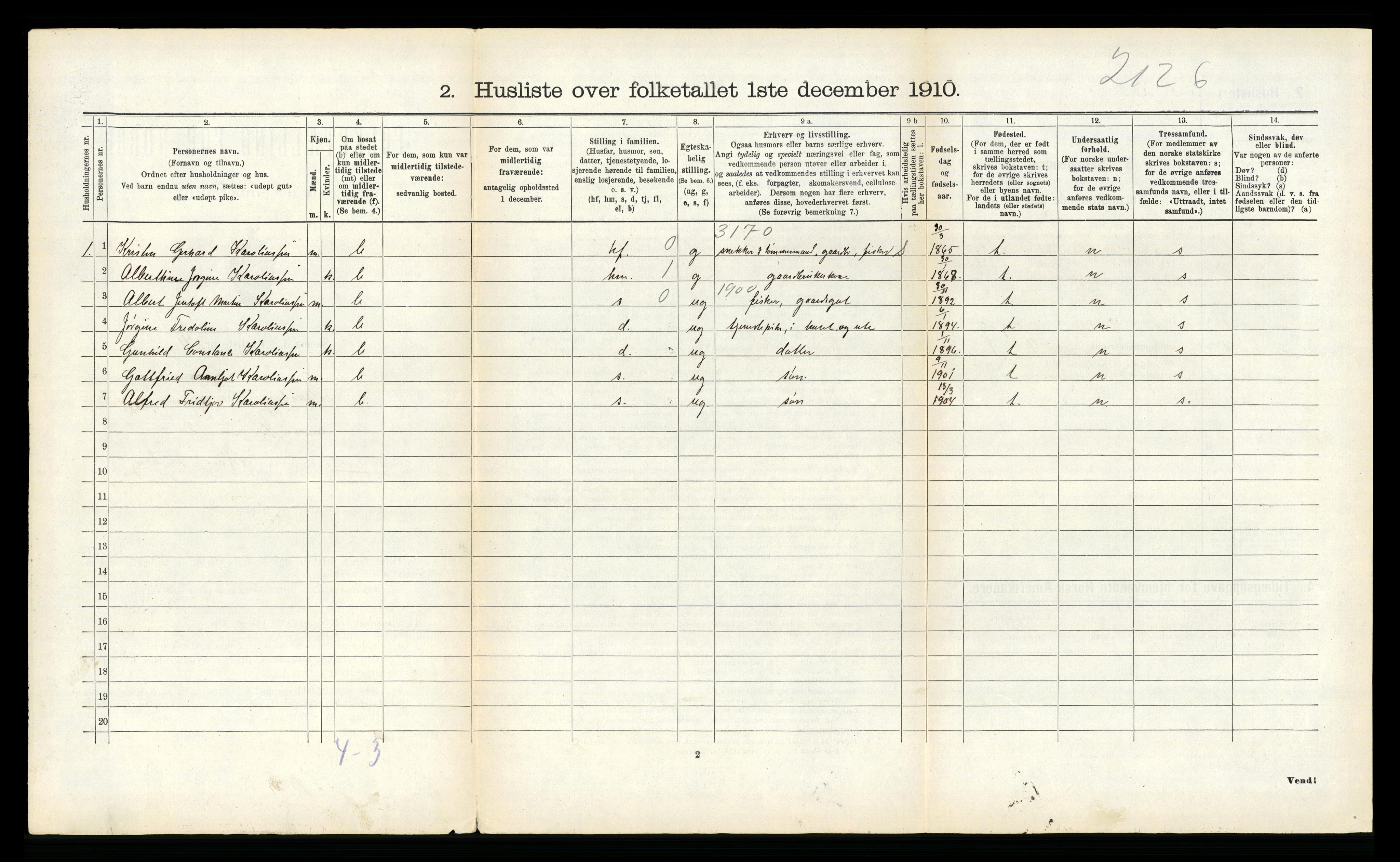 RA, 1910 census for Dverberg, 1910, p. 299