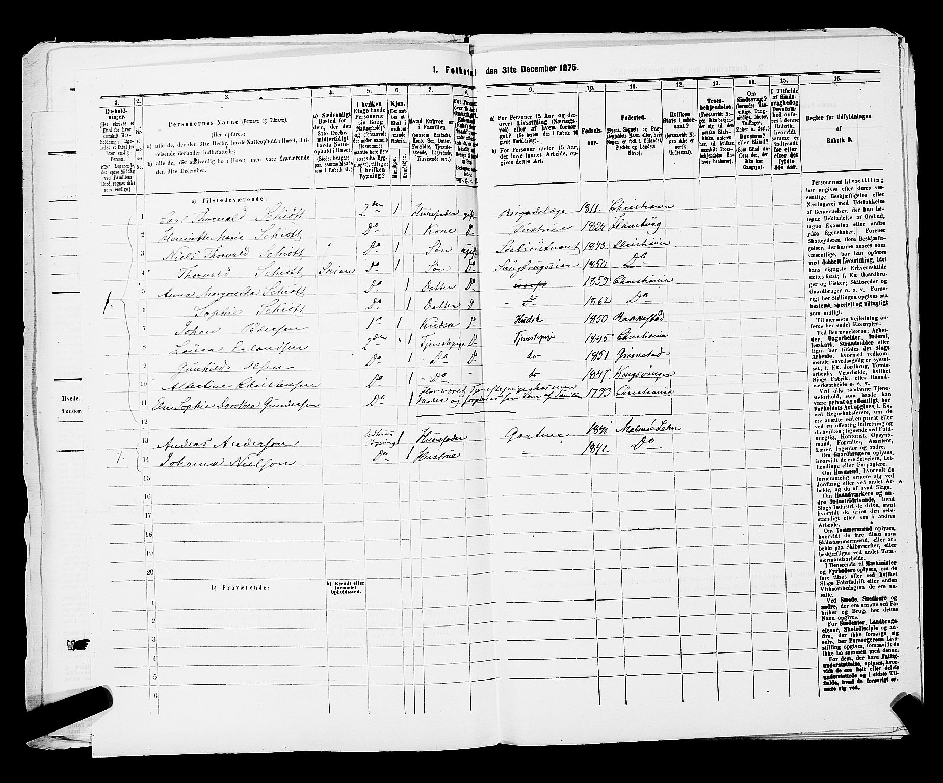 RA, 1875 census for 0301 Kristiania, 1875, p. 3948