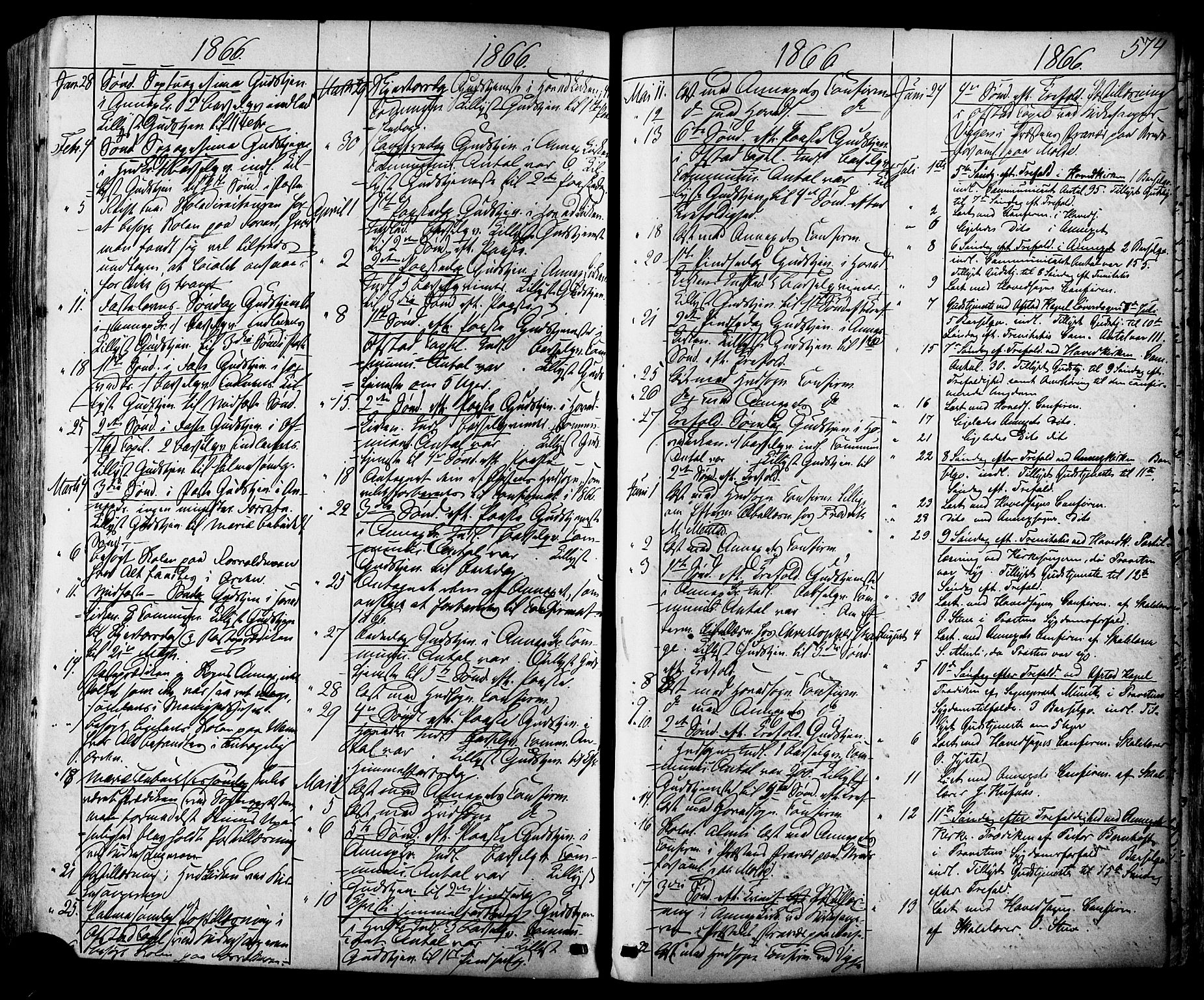 Ministerialprotokoller, klokkerbøker og fødselsregistre - Sør-Trøndelag, SAT/A-1456/665/L0772: Parish register (official) no. 665A07, 1856-1878, p. 574