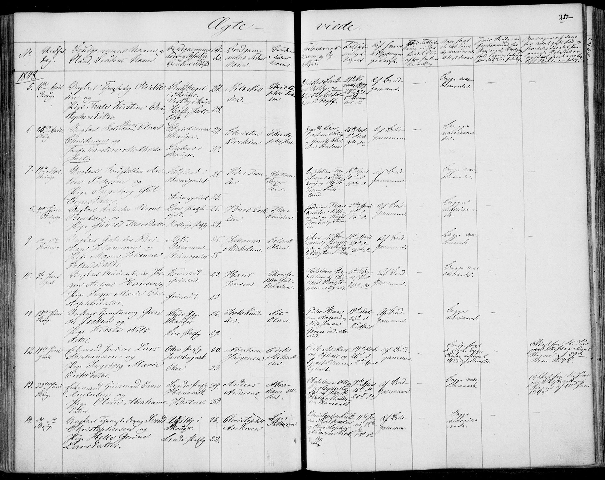 Skoger kirkebøker, AV/SAKO-A-59/F/Fa/L0003: Parish register (official) no. I 3, 1842-1861, p. 257