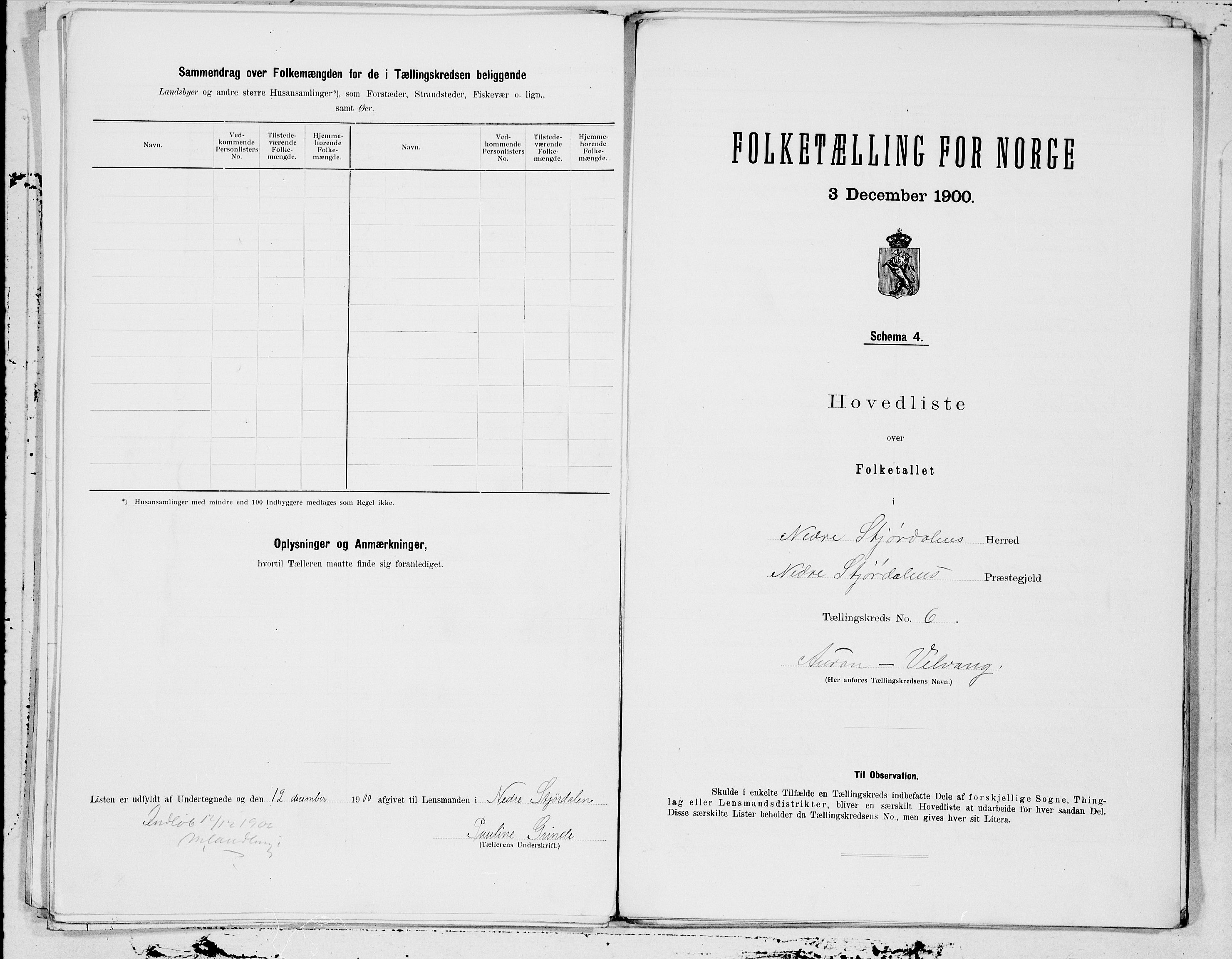 SAT, 1900 census for Nedre Stjørdal, 1900, p. 12