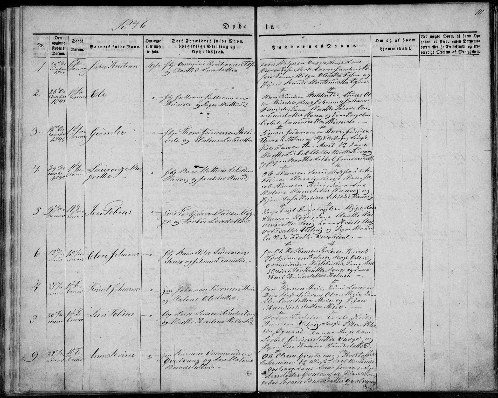 Avaldsnes sokneprestkontor, SAST/A -101851/H/Ha/Haa/L0006: Parish register (official) no. A 6, 1839-1847, p. 111