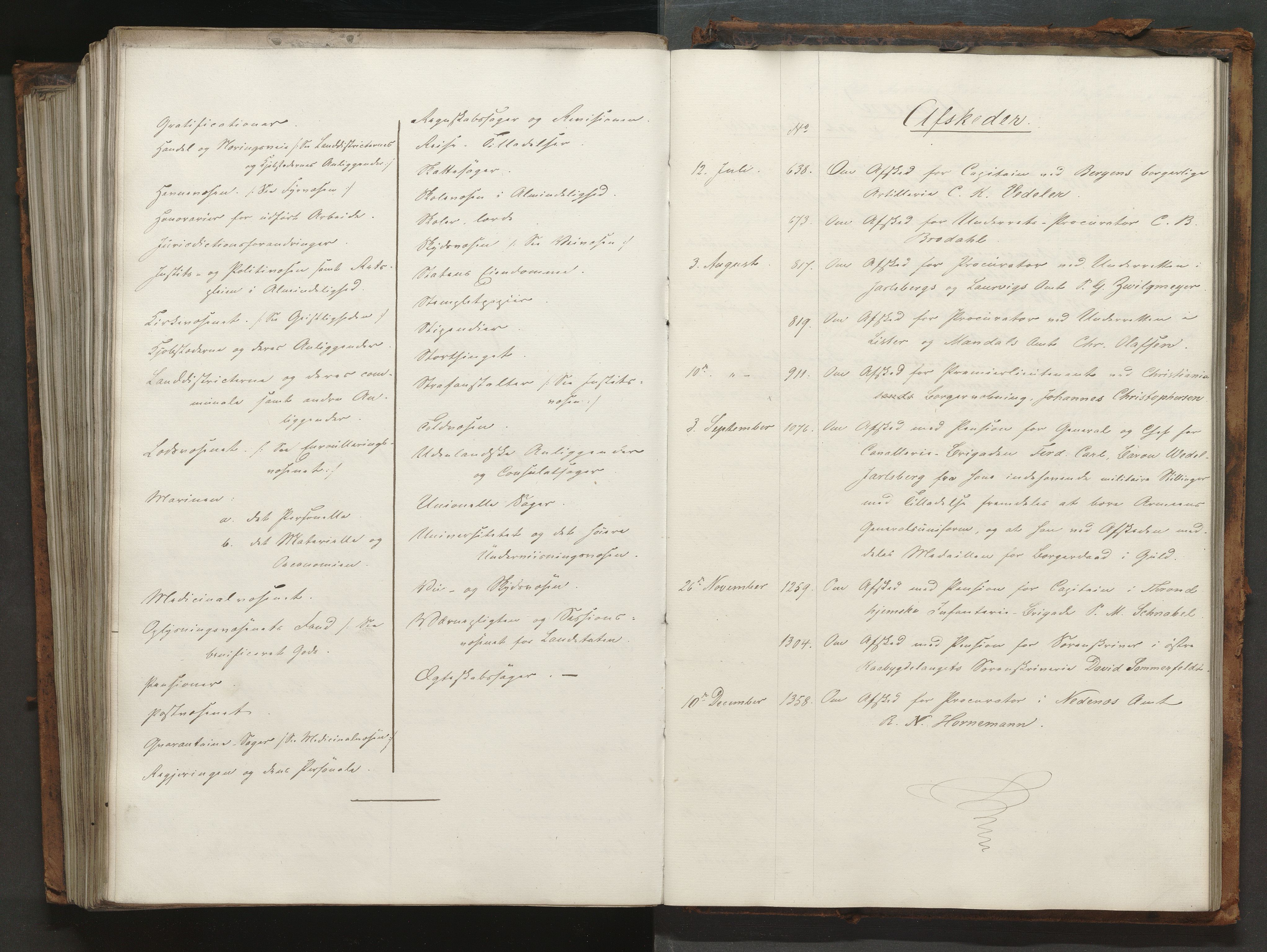 Statsrådssekretariatet, RA/S-1001/A/Ab/L0072: Kgl. res. nr. 633-1445, 2. halvår, 1850