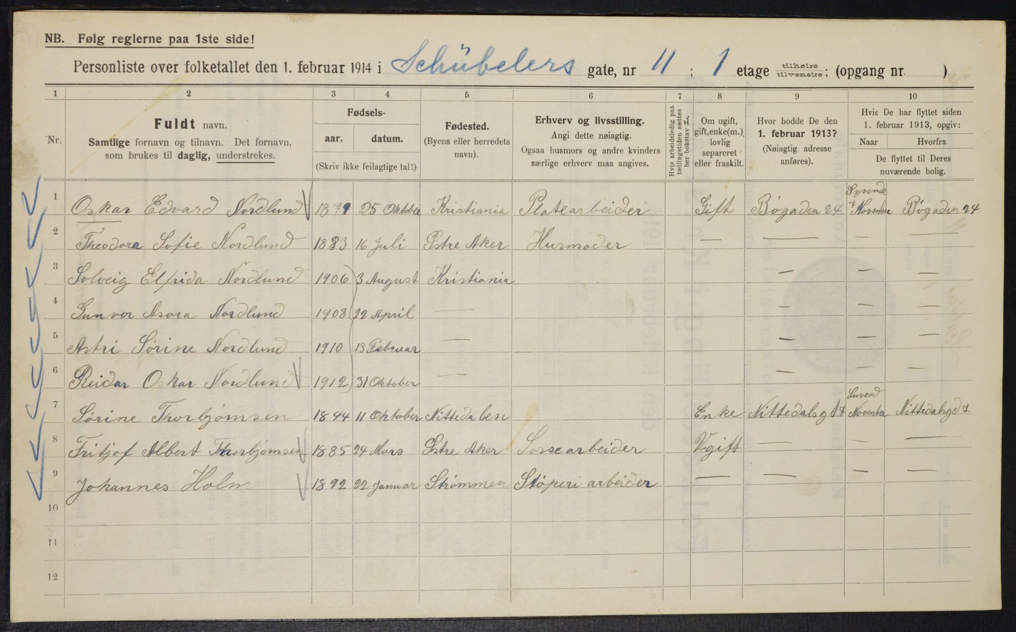 OBA, Municipal Census 1914 for Kristiania, 1914, p. 92759