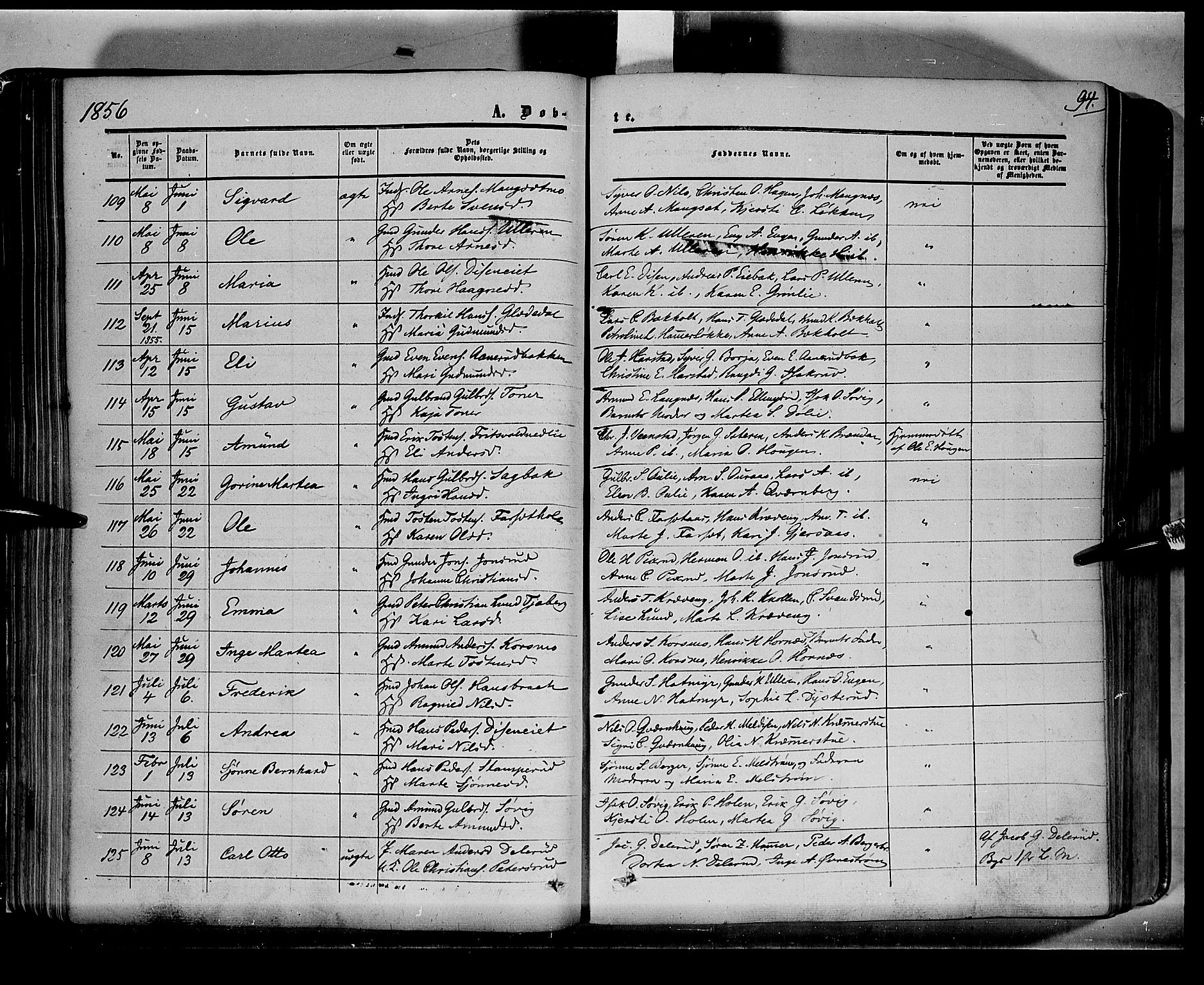 Sør-Odal prestekontor, SAH/PREST-030/H/Ha/Haa/L0001: Parish register (official) no. 1, 1849-1859, p. 94