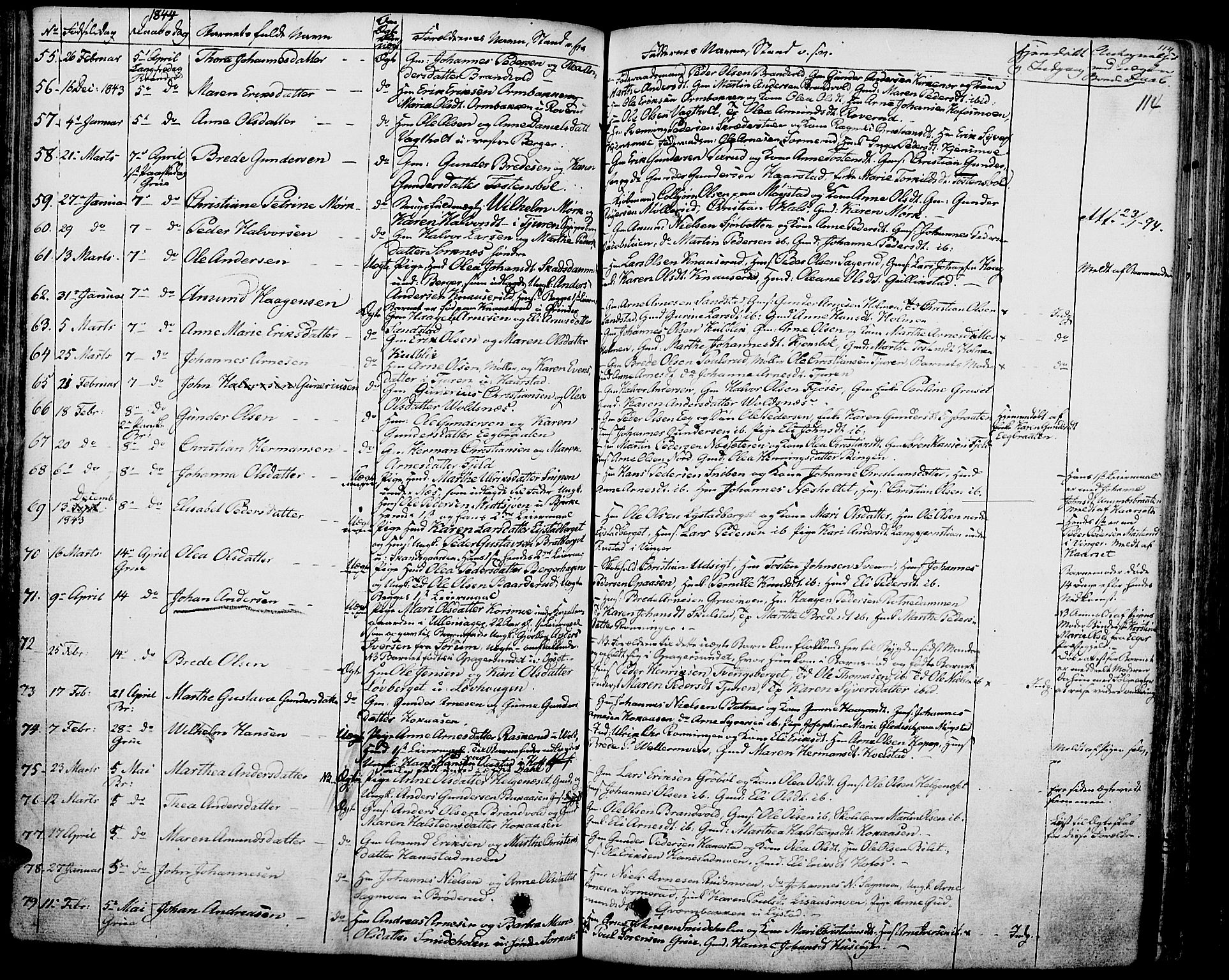 Grue prestekontor, AV/SAH-PREST-036/H/Ha/Haa/L0007: Parish register (official) no. 7, 1830-1847, p. 114