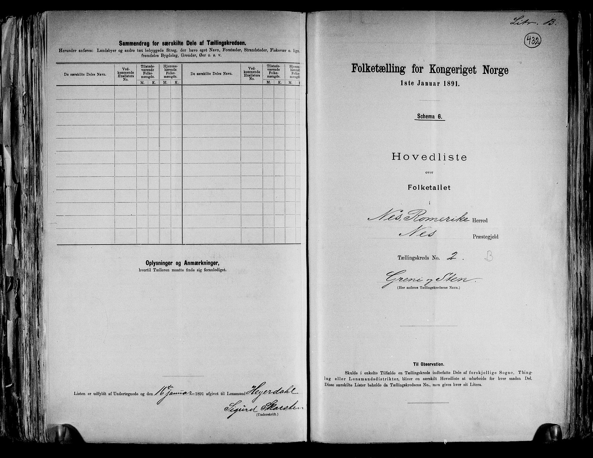 RA, 1891 census for 0236 Nes, 1891, p. 10