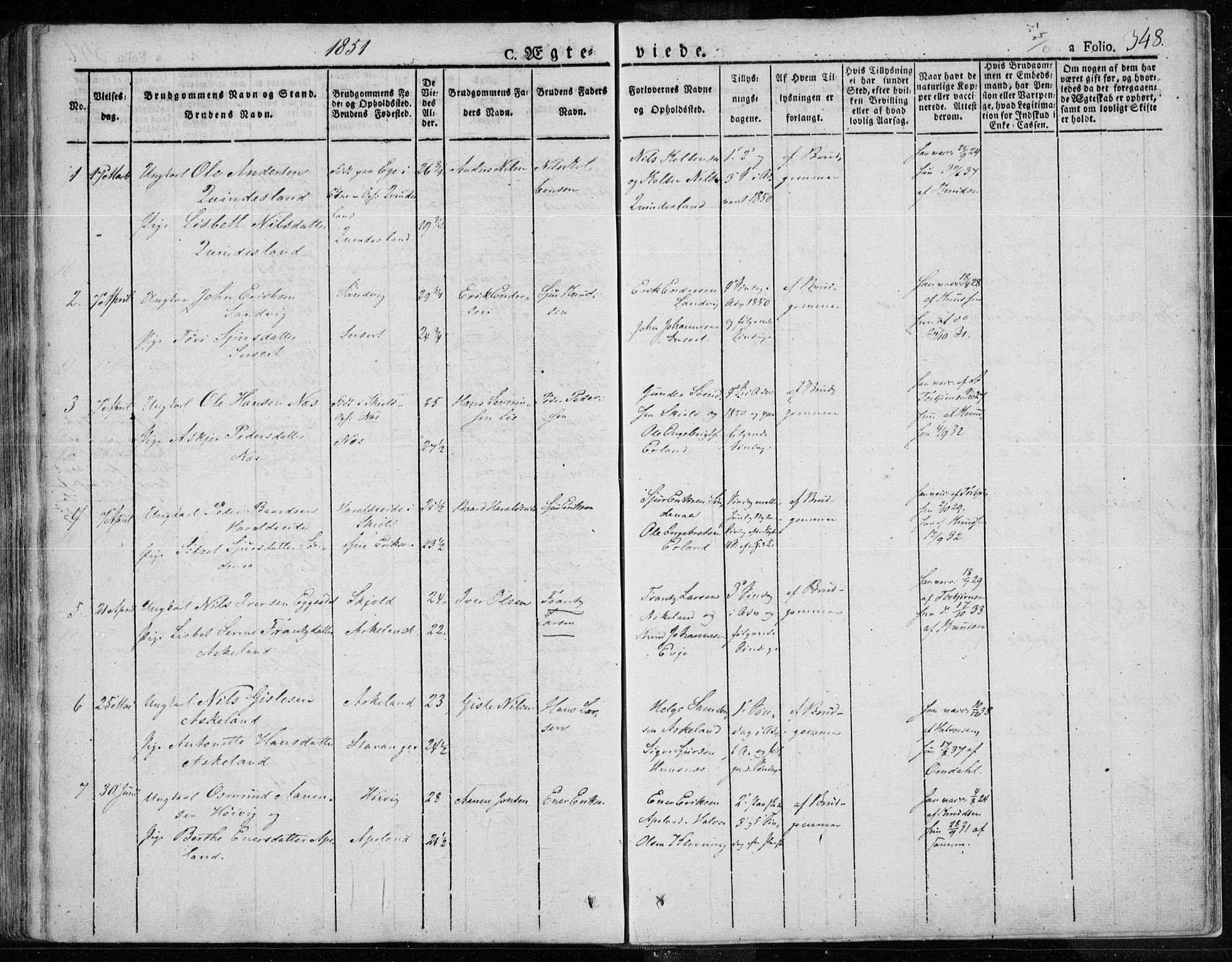 Tysvær sokneprestkontor, AV/SAST-A -101864/H/Ha/Haa/L0001: Parish register (official) no. A 1.1, 1831-1856, p. 348