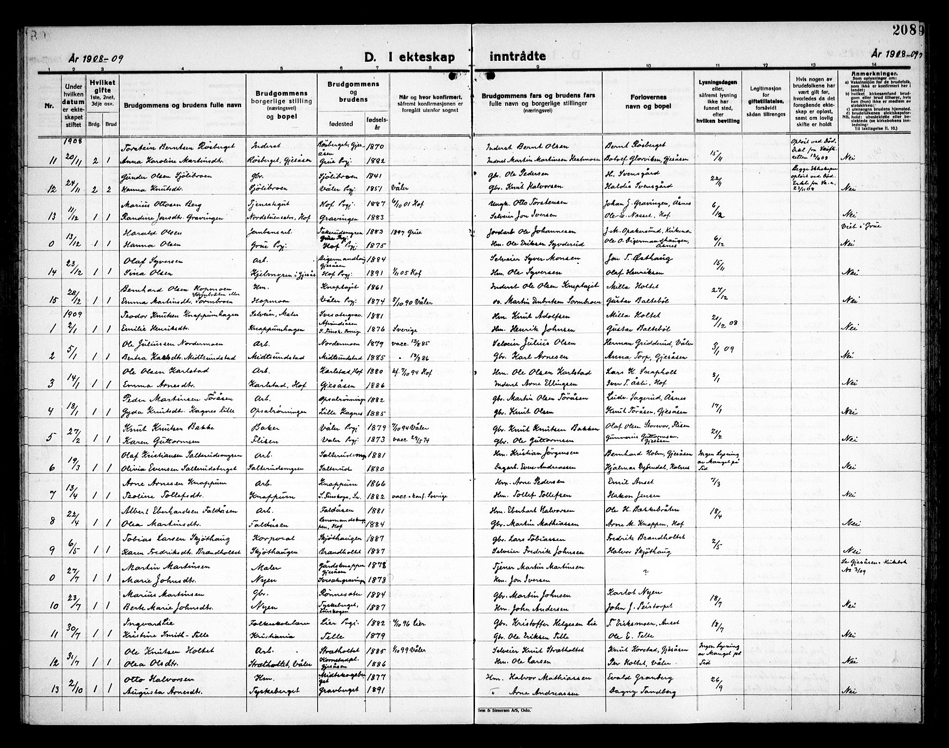 Åsnes prestekontor, AV/SAH-PREST-042/H/Ha/Haa/L0000C: Parish register (official) no. 0A, 1890-1929, p. 208