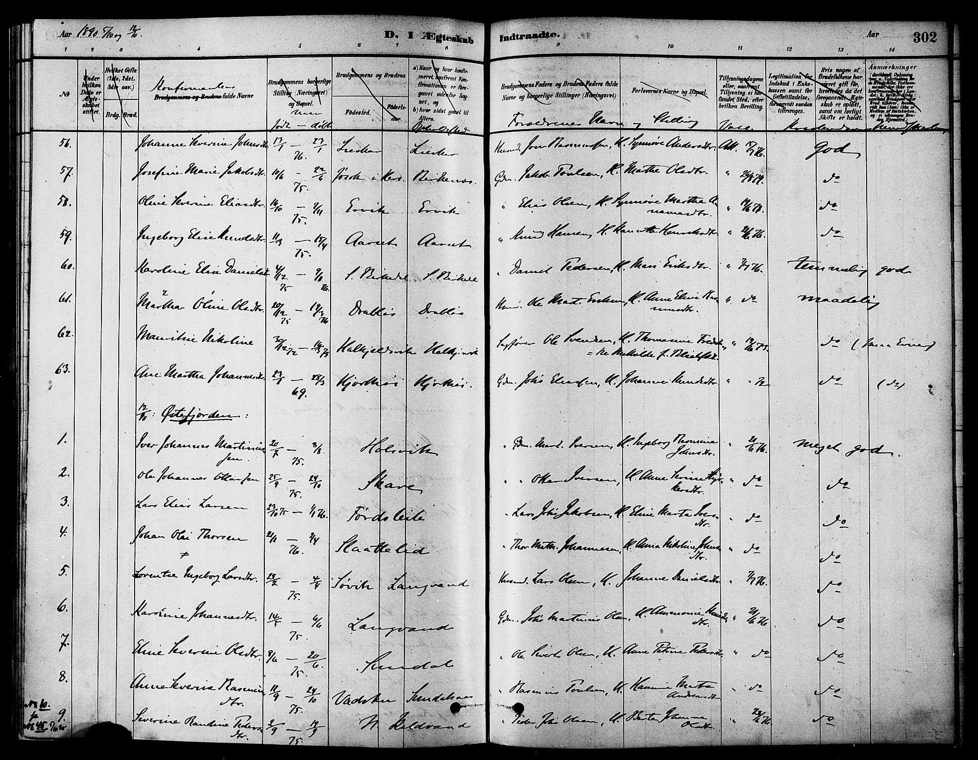 Ministerialprotokoller, klokkerbøker og fødselsregistre - Møre og Romsdal, AV/SAT-A-1454/511/L0141: Parish register (official) no. 511A08, 1878-1890, p. 302