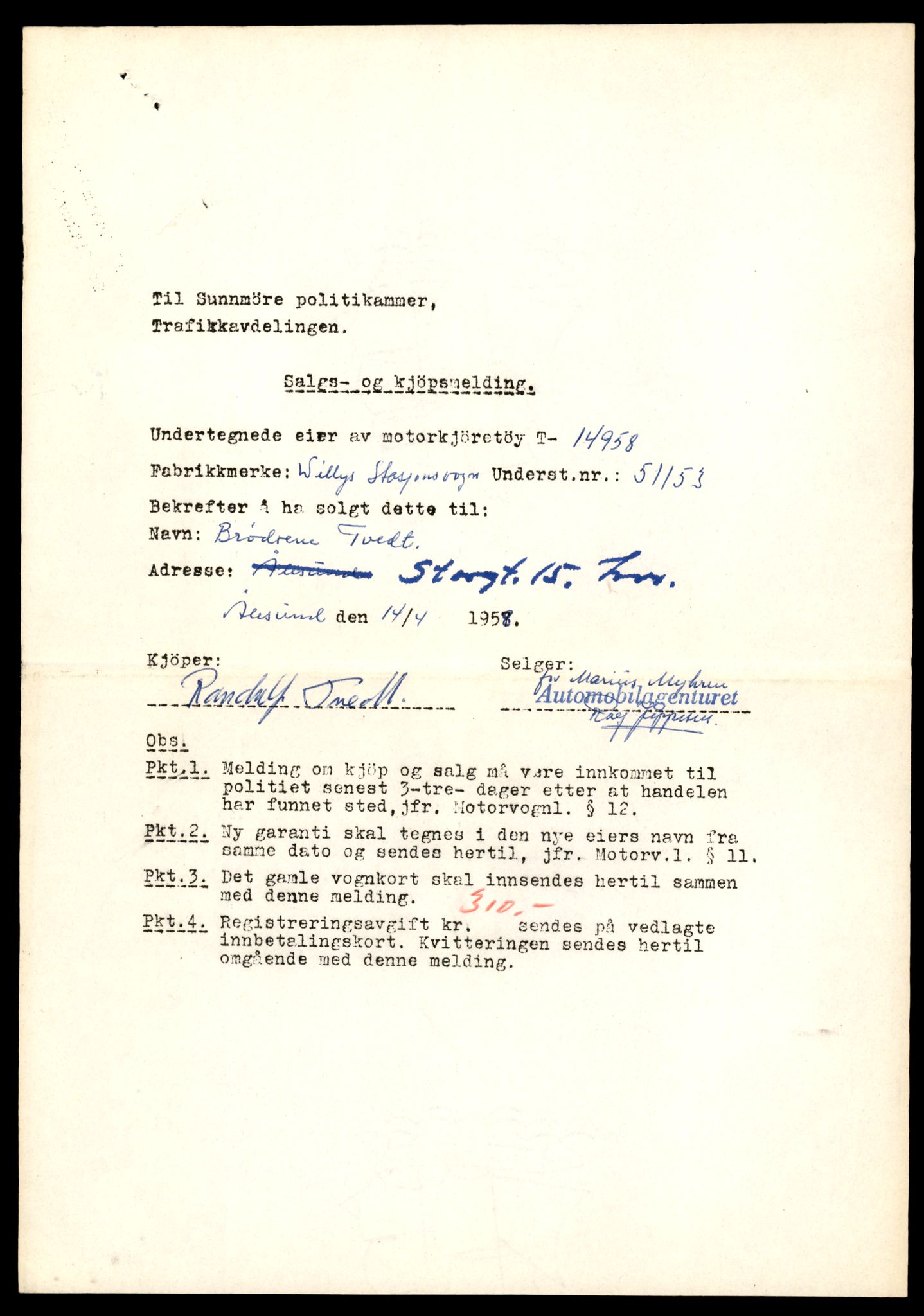Møre og Romsdal vegkontor - Ålesund trafikkstasjon, AV/SAT-A-4099/F/Fe/L0049: Registreringskort for kjøretøy T 14864 - T 18613, 1927-1998, p. 2217