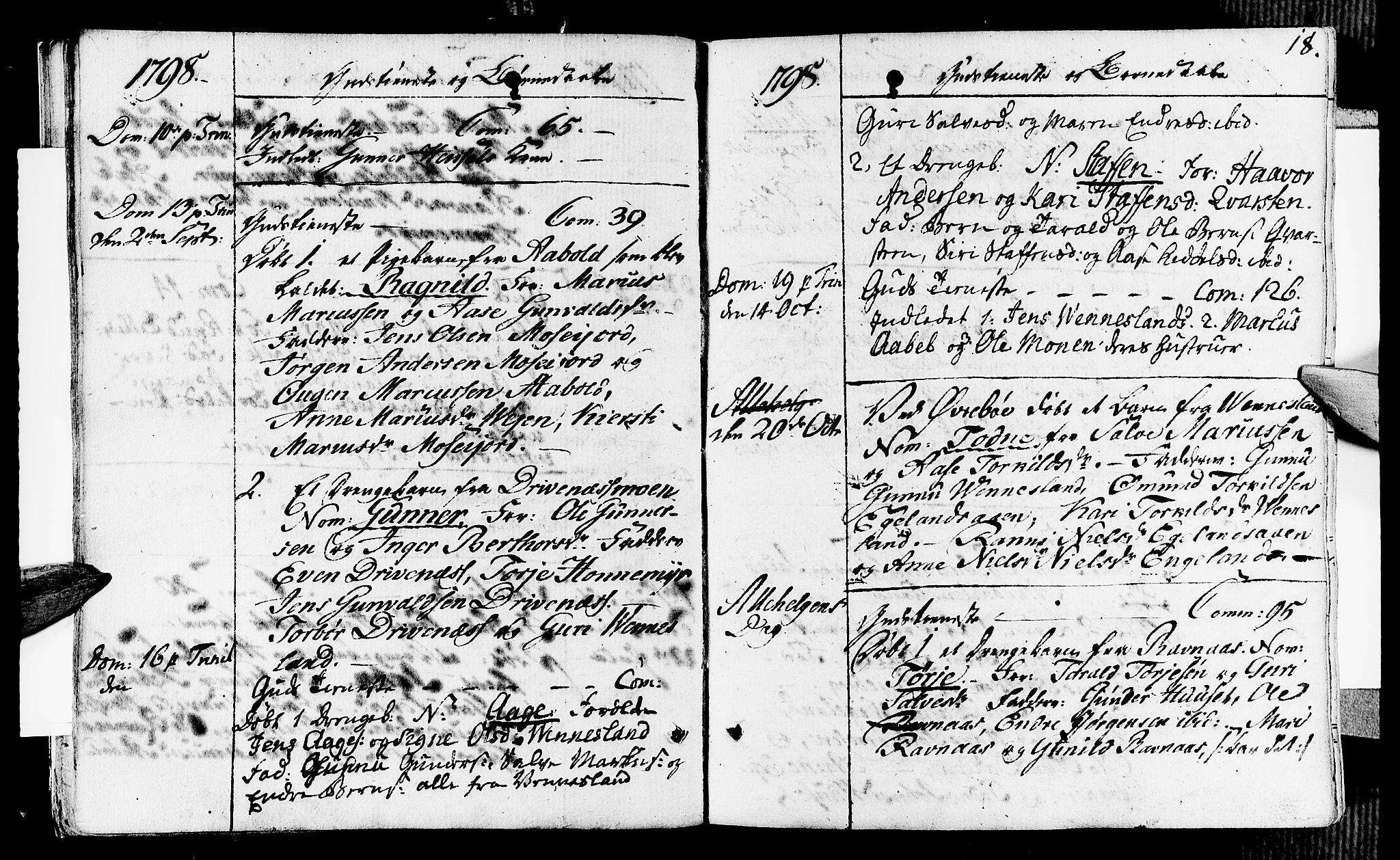 Vennesla sokneprestkontor, AV/SAK-1111-0045/Fa/Fab/L0002: Parish register (official) no. A 2, 1794-1834, p. 18