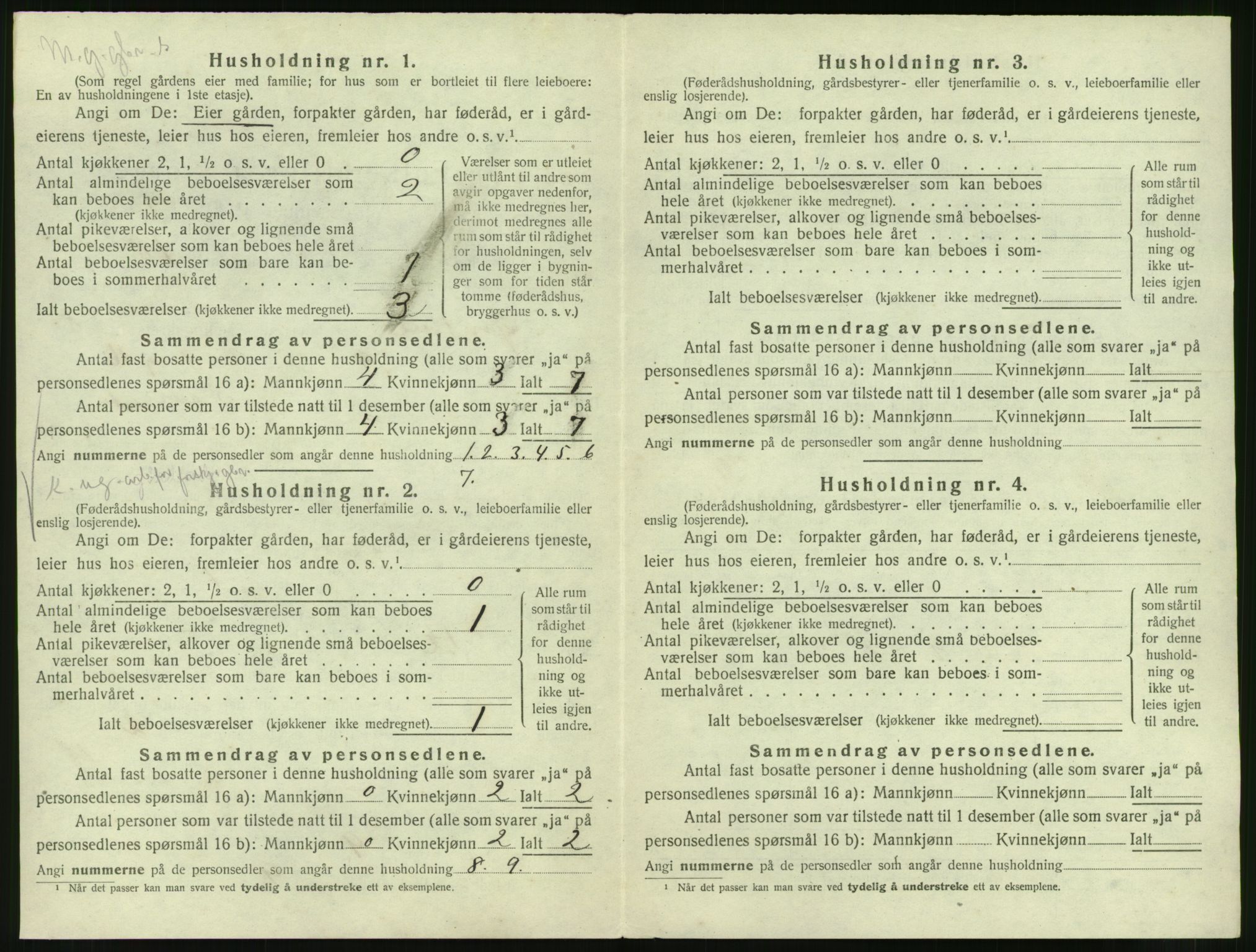 SAT, 1920 census for Grytten, 1920, p. 825