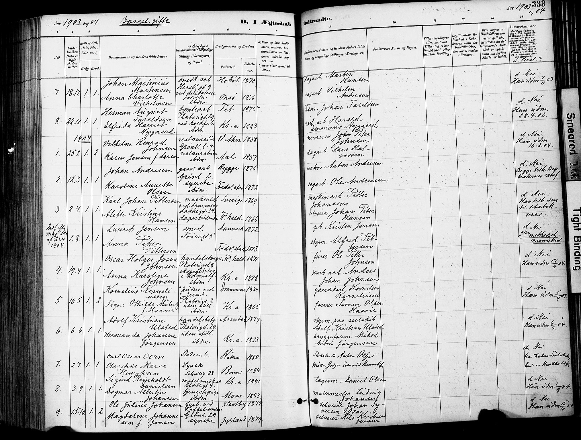 Grønland prestekontor Kirkebøker, SAO/A-10848/F/Fa/L0013: Parish register (official) no. 13, 1887-1906, p. 333