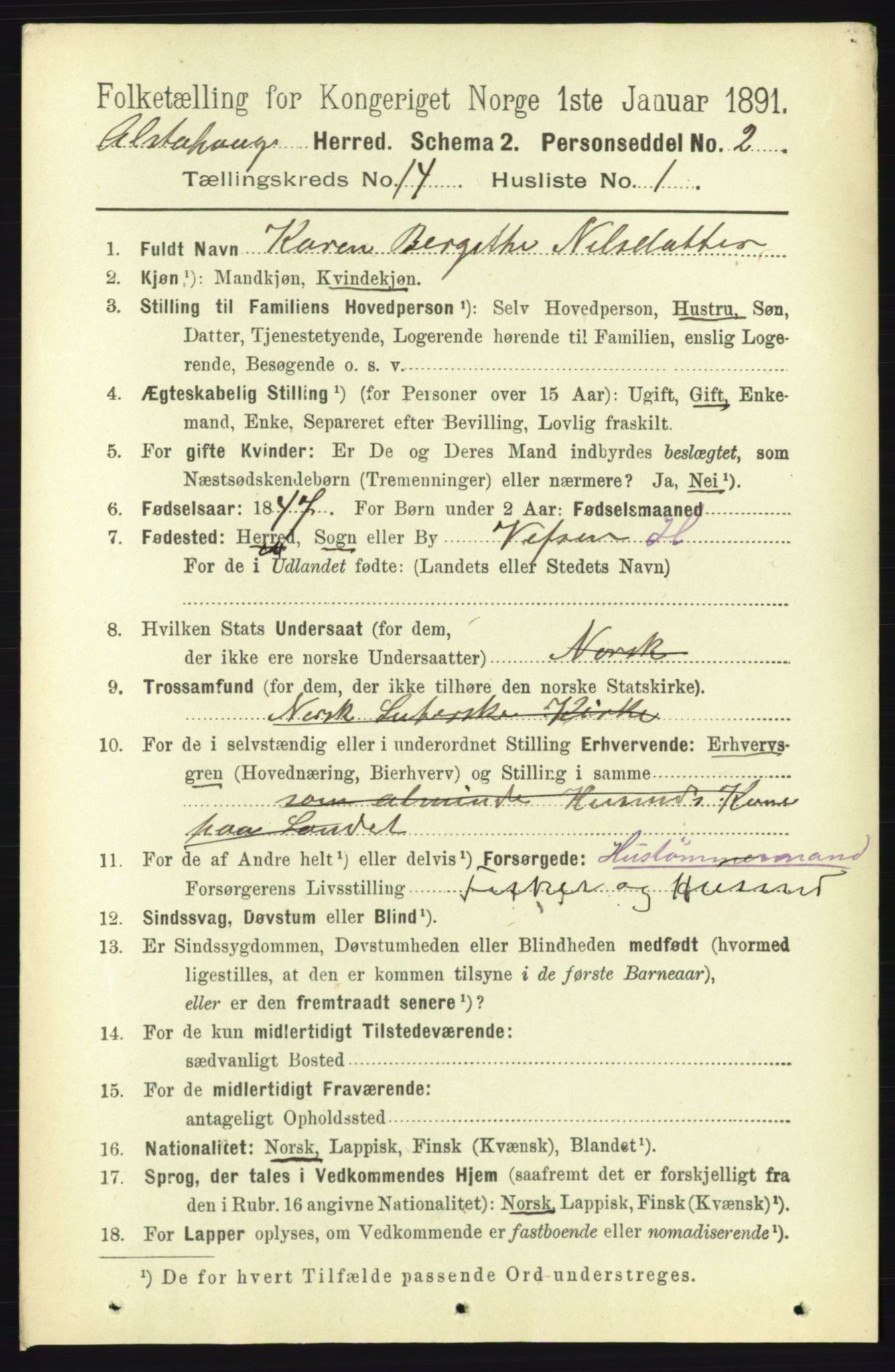 RA, 1891 census for 1820 Alstahaug, 1891, p. 4935