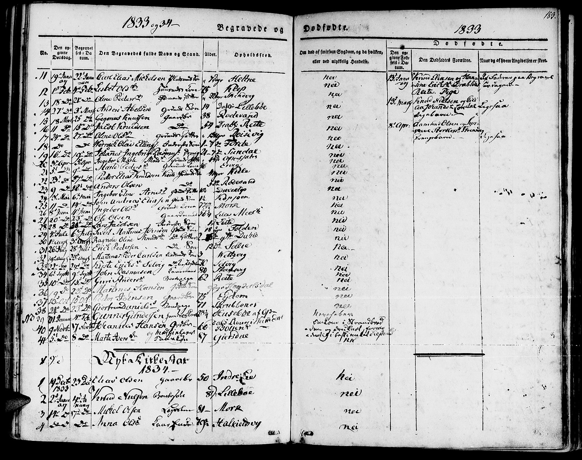 Ministerialprotokoller, klokkerbøker og fødselsregistre - Møre og Romsdal, AV/SAT-A-1454/511/L0139: Parish register (official) no. 511A06, 1831-1850, p. 183