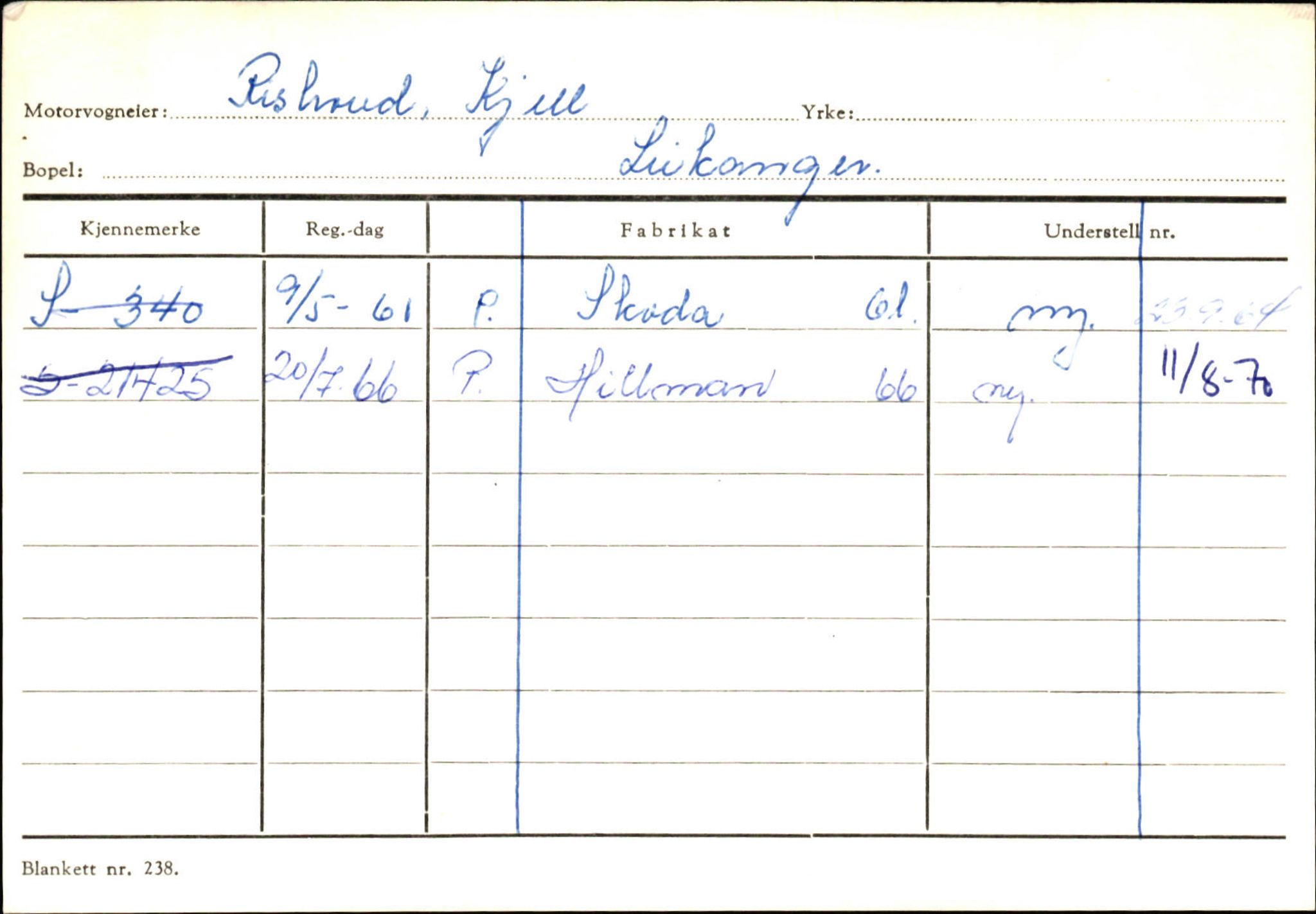 Statens vegvesen, Sogn og Fjordane vegkontor, AV/SAB-A-5301/4/F/L0126: Eigarregister Fjaler M-Å. Leikanger A-Å, 1945-1975, p. 1999