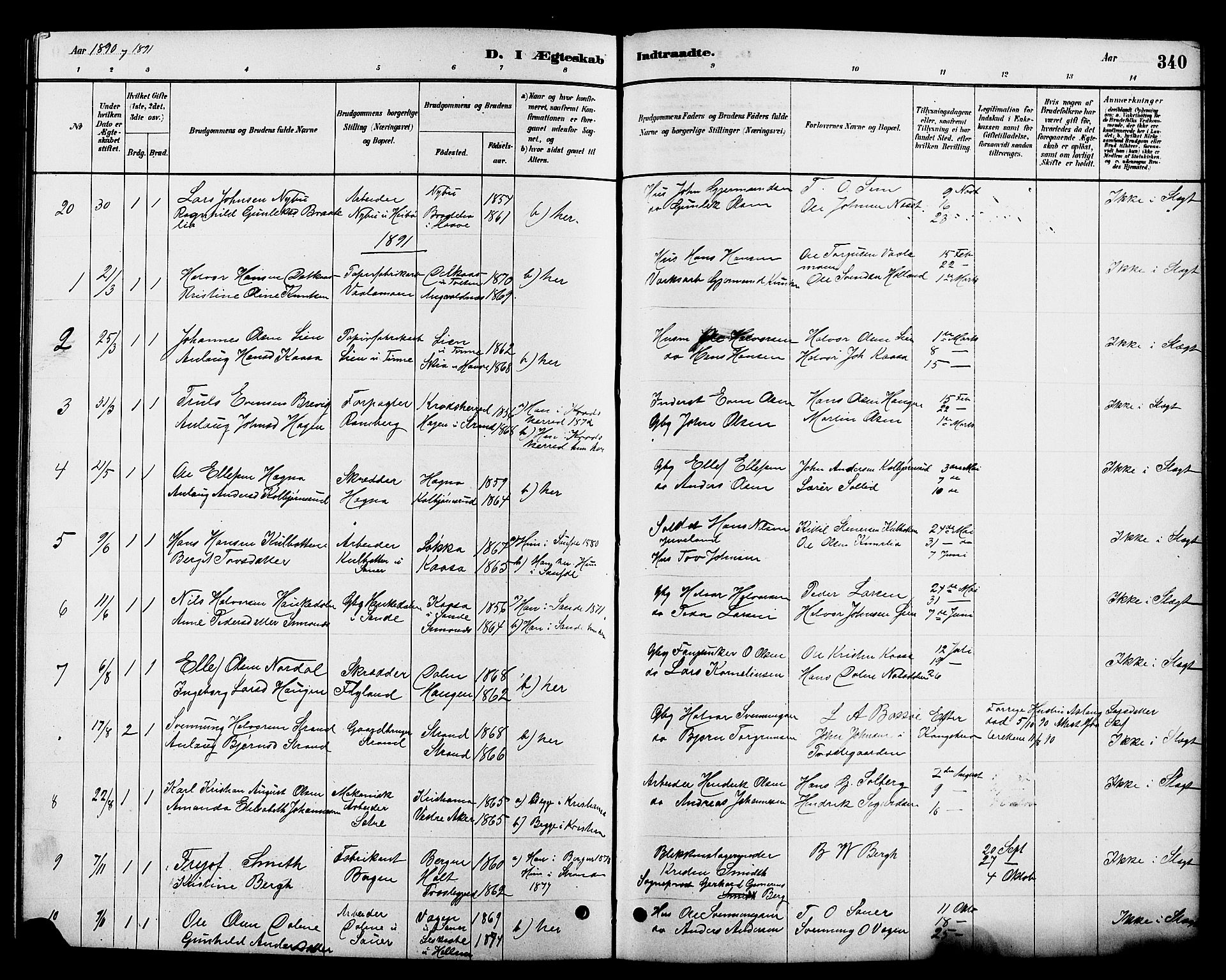 Heddal kirkebøker, SAKO/A-268/G/Ga/L0002: Parish register (copy) no. I 2, 1879-1908, p. 340