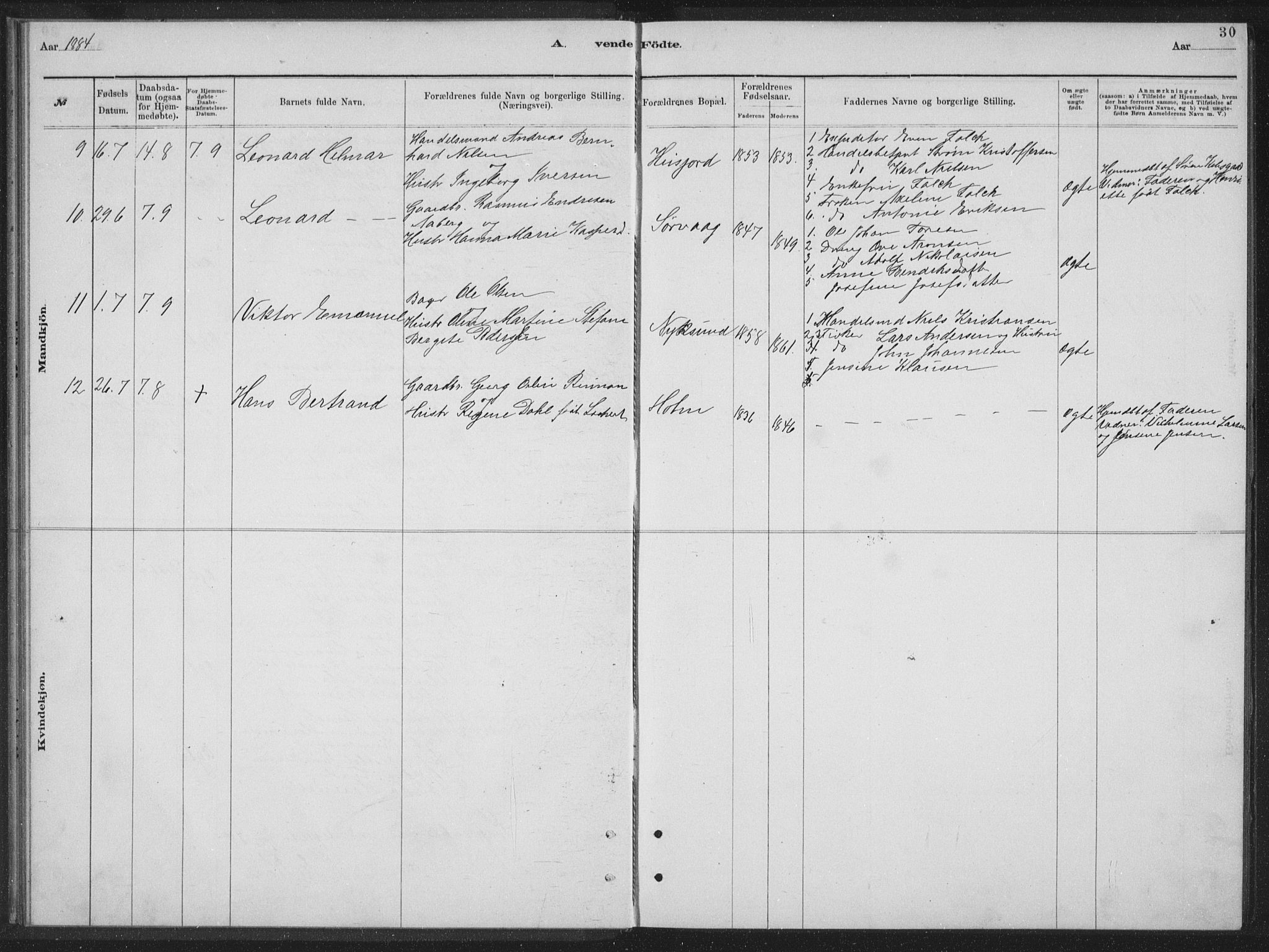 Ministerialprotokoller, klokkerbøker og fødselsregistre - Nordland, AV/SAT-A-1459/894/L1359: Parish register (copy) no. 894C02, 1877-1884, p. 30