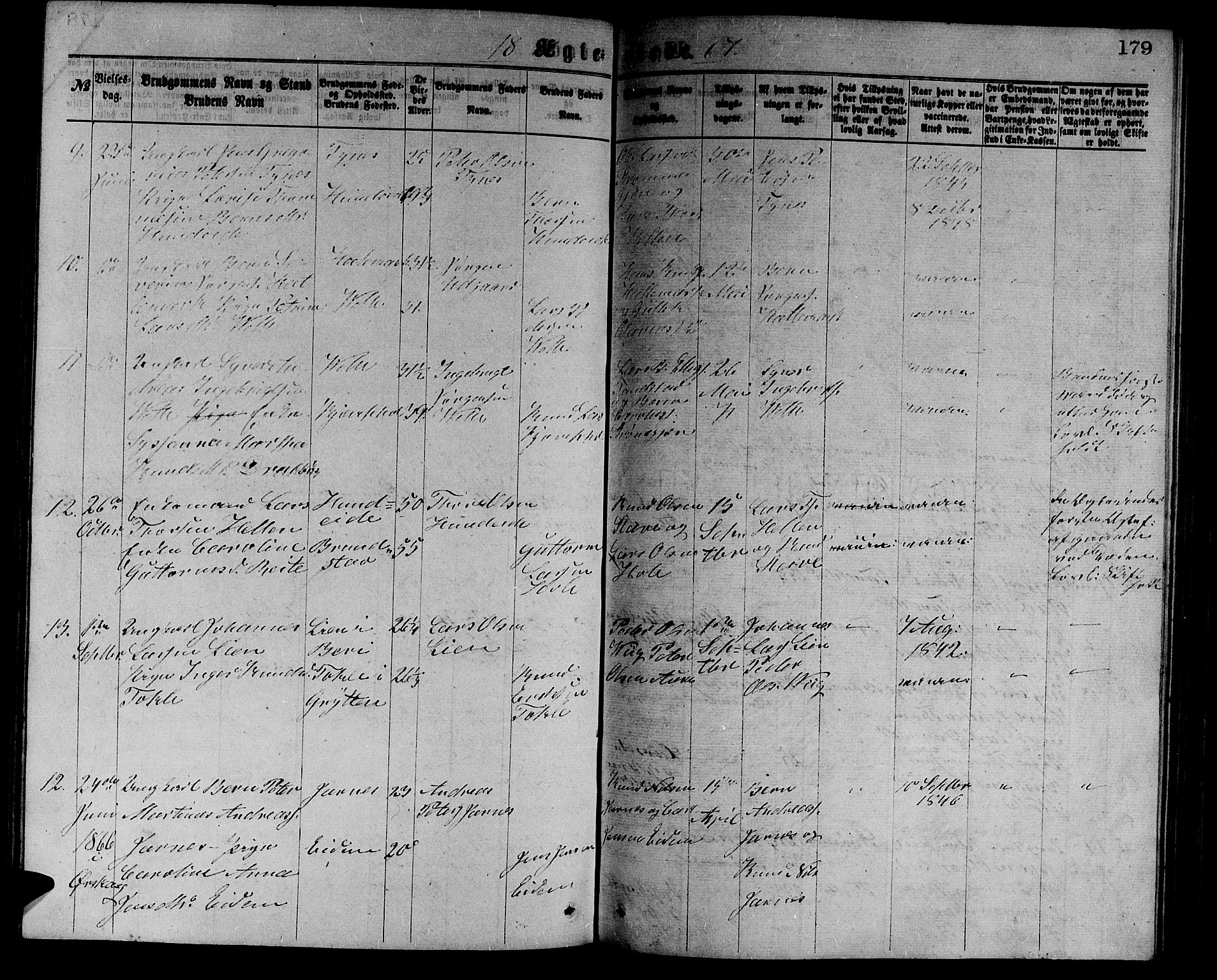 Ministerialprotokoller, klokkerbøker og fødselsregistre - Møre og Romsdal, AV/SAT-A-1454/523/L0338: Parish register (copy) no. 523C01, 1865-1877, p. 179