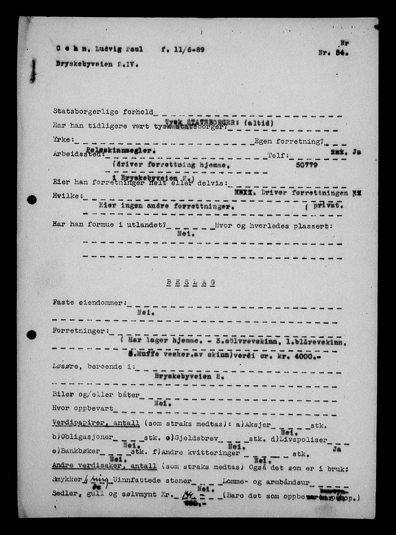 Justisdepartementet, Tilbakeføringskontoret for inndratte formuer, AV/RA-S-1564/H/Hc/Hcc/L0928: --, 1945-1947, p. 584