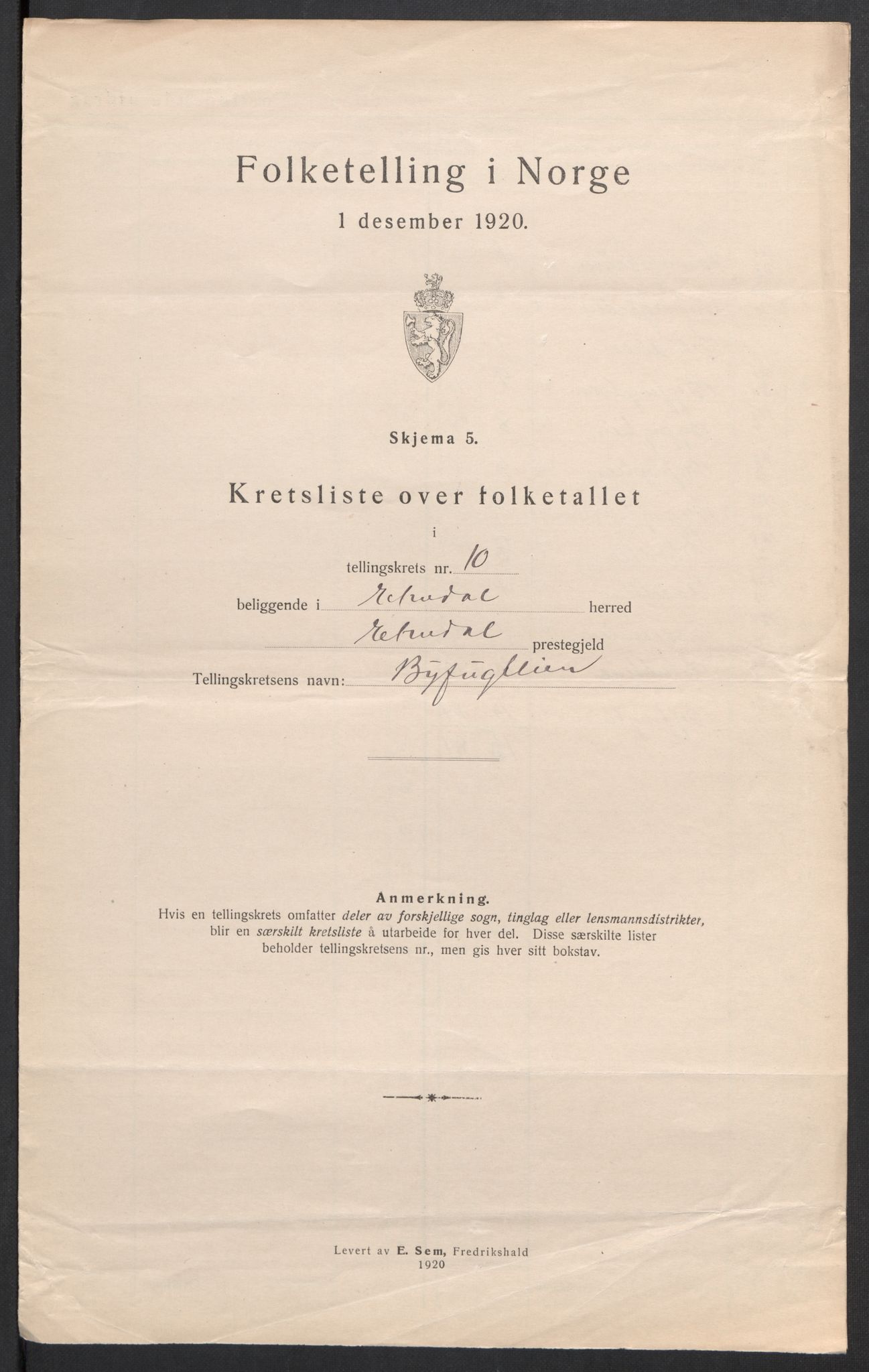 SAH, 1920 census for Etnedal, 1920, p. 34