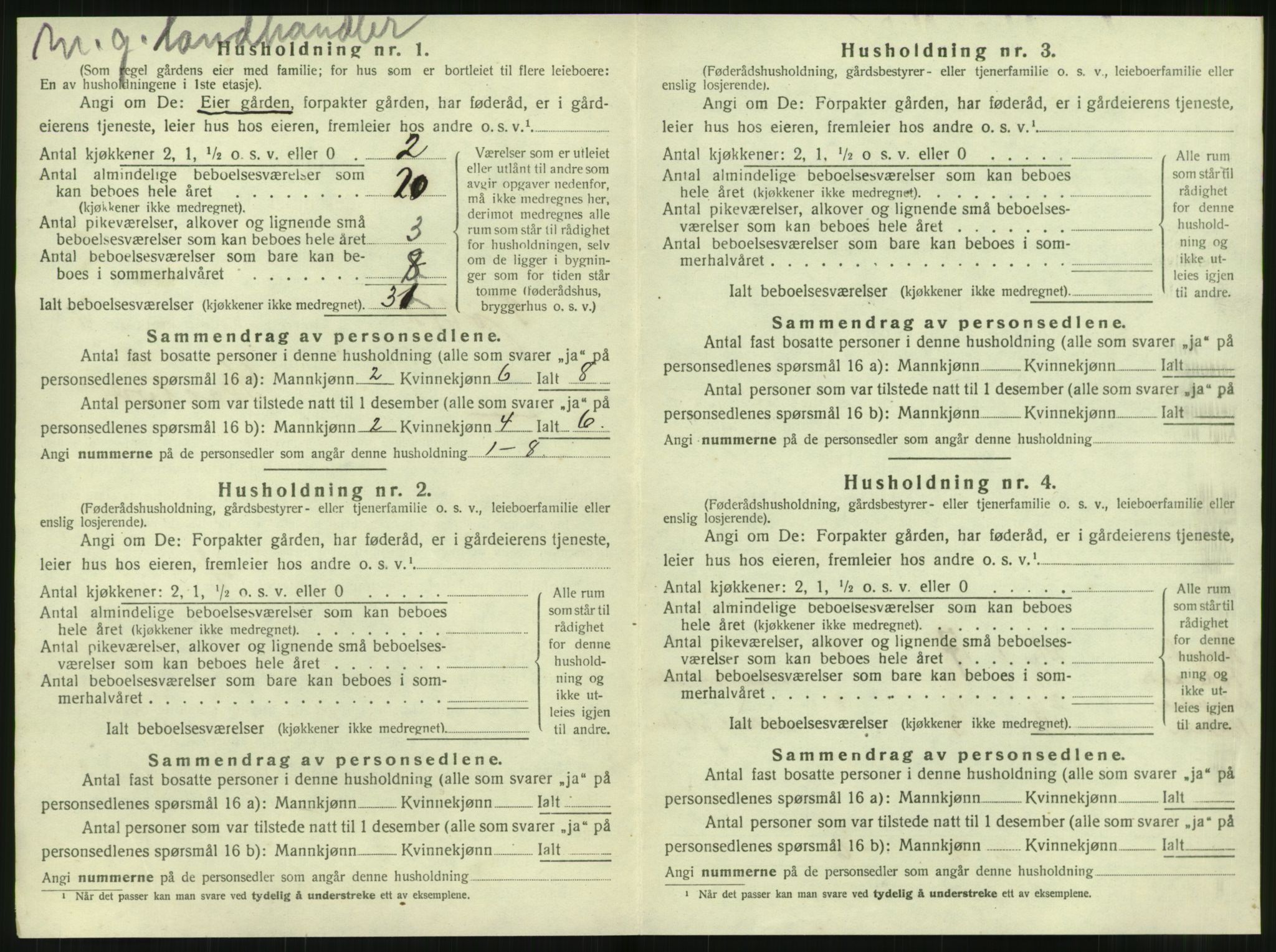 SAT, 1920 census for Tjøtta, 1920, p. 616