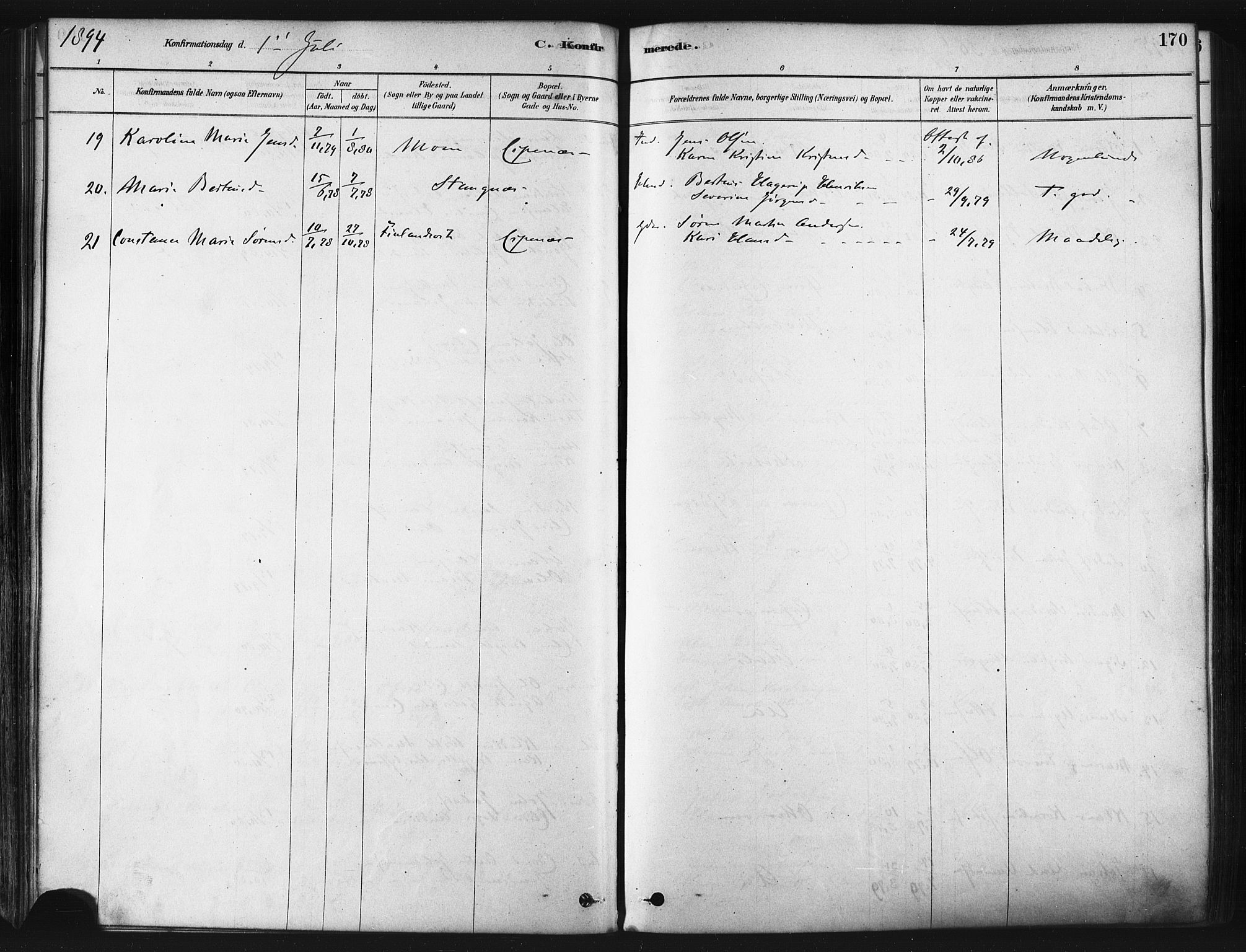 Tranøy sokneprestkontor, SATØ/S-1313/I/Ia/Iaa/L0009kirke: Parish register (official) no. 9, 1878-1904, p. 170