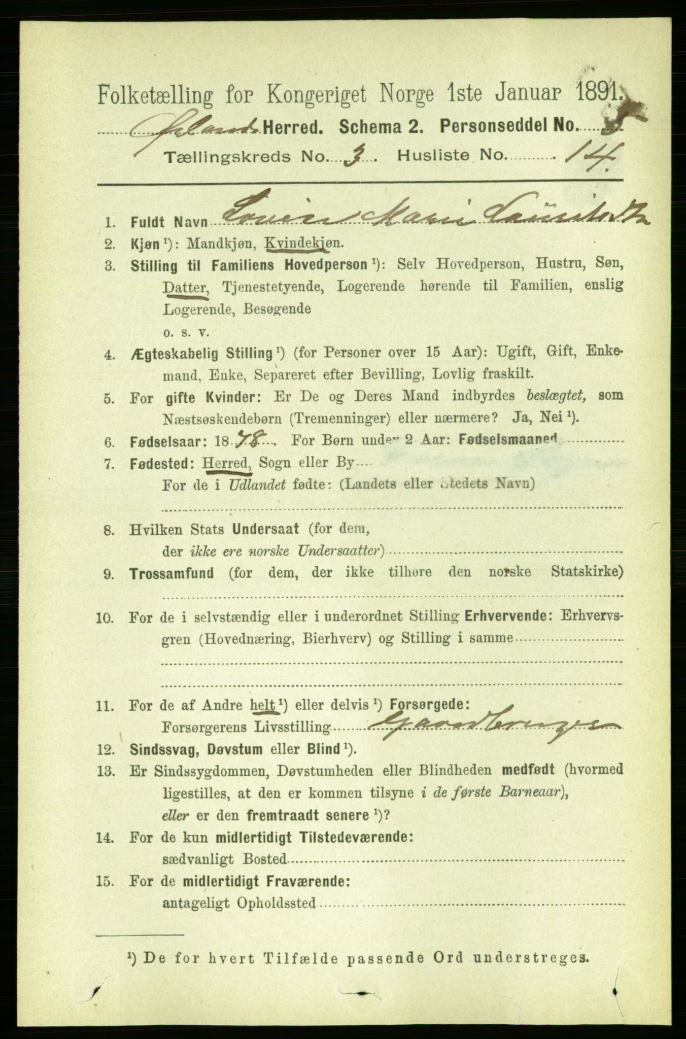 RA, 1891 census for 1621 Ørland, 1891, p. 1066
