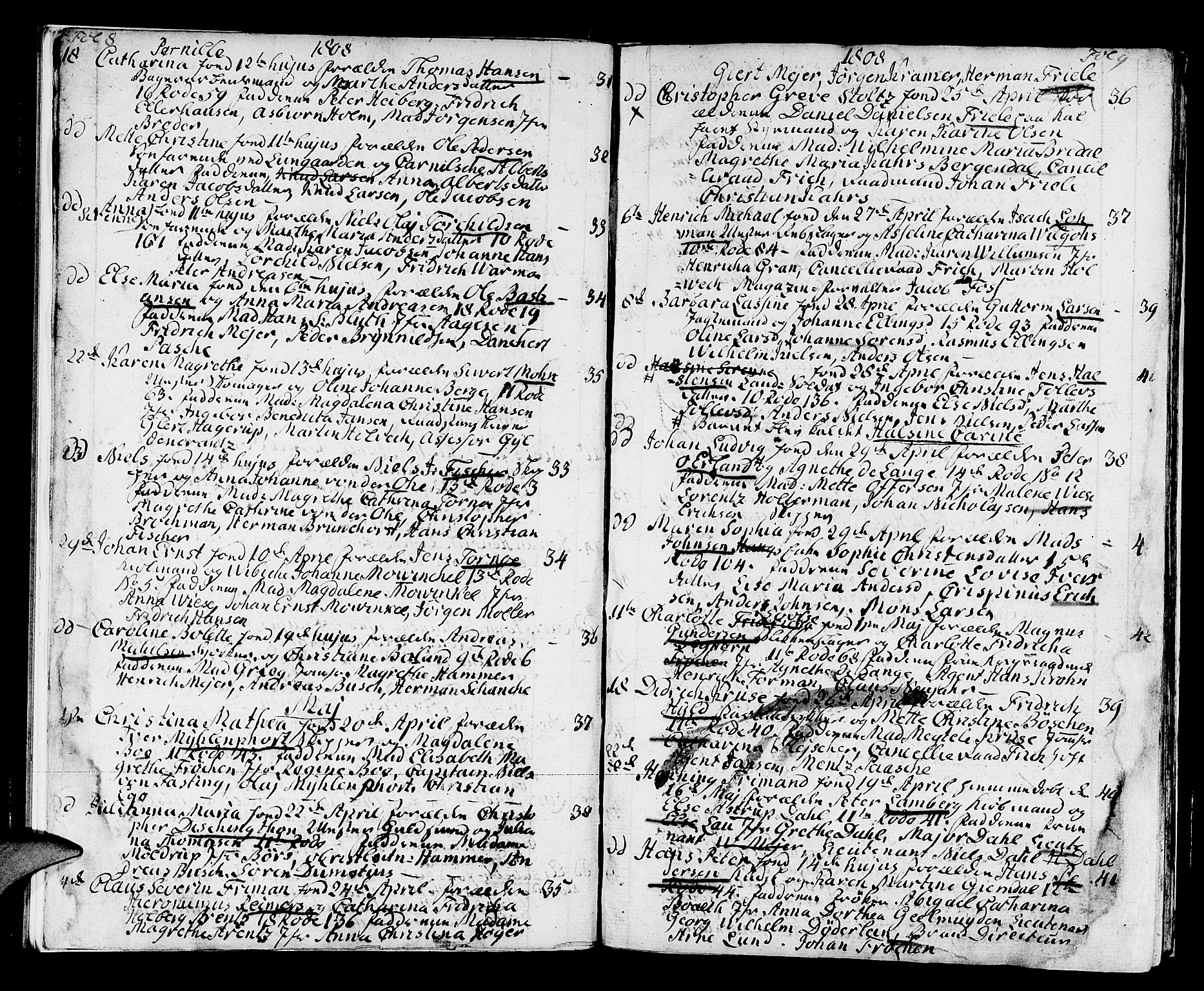 Domkirken sokneprestembete, AV/SAB-A-74801/H/Haa/L0005: Parish register (official) no. A 5, 1808-1820, p. 8-9