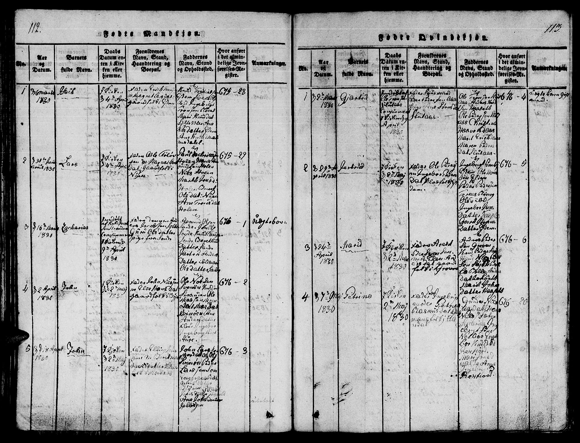 Ministerialprotokoller, klokkerbøker og fødselsregistre - Møre og Romsdal, SAT/A-1454/565/L0752: Parish register (copy) no. 565C01, 1817-1844, p. 112-113