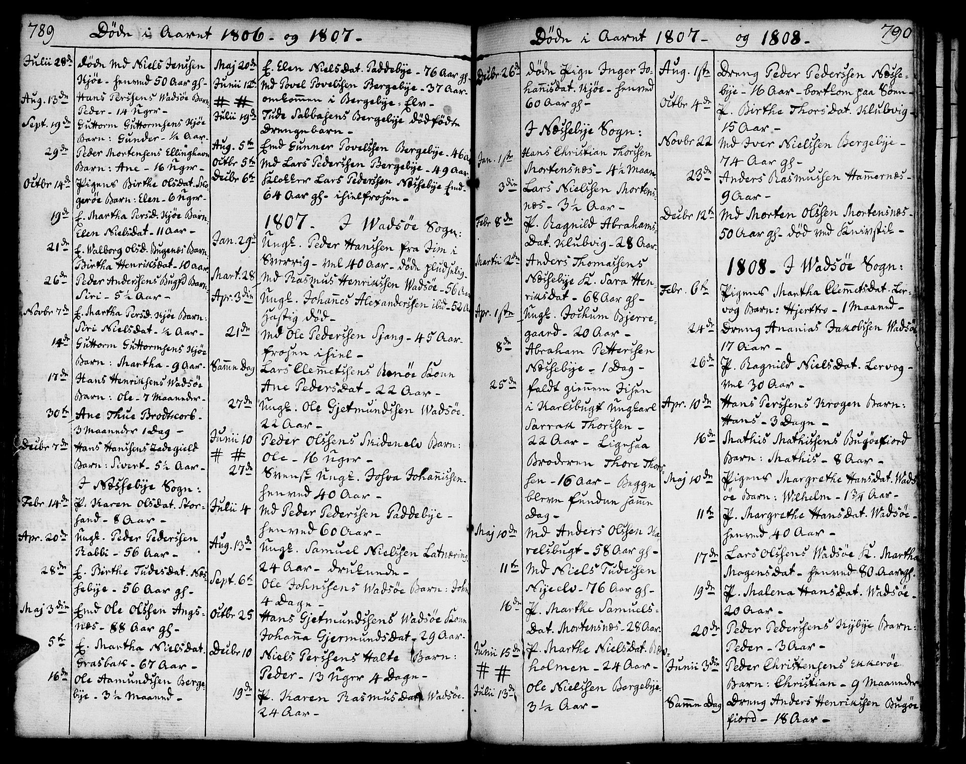 Vadsø sokneprestkontor, SATØ/S-1325/H/Ha/L0002kirke: Parish register (official) no. 2, 1764-1821, p. 789-790