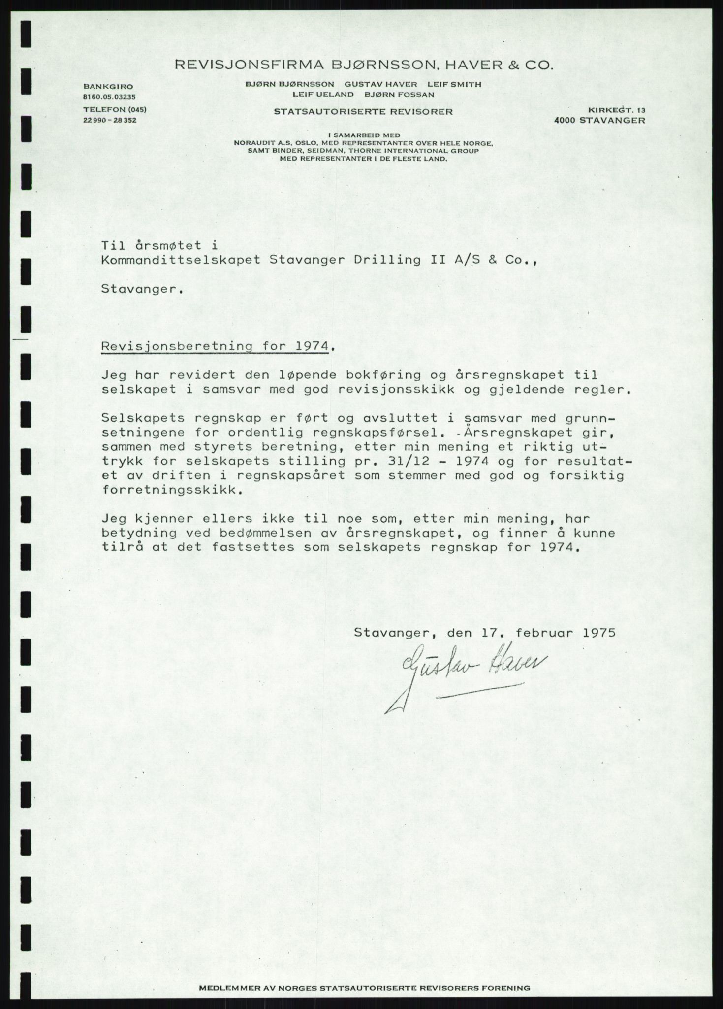 Pa 1503 - Stavanger Drilling AS, AV/SAST-A-101906/A/Ac/L0001: Årsberetninger, 1974-1978, p. 15