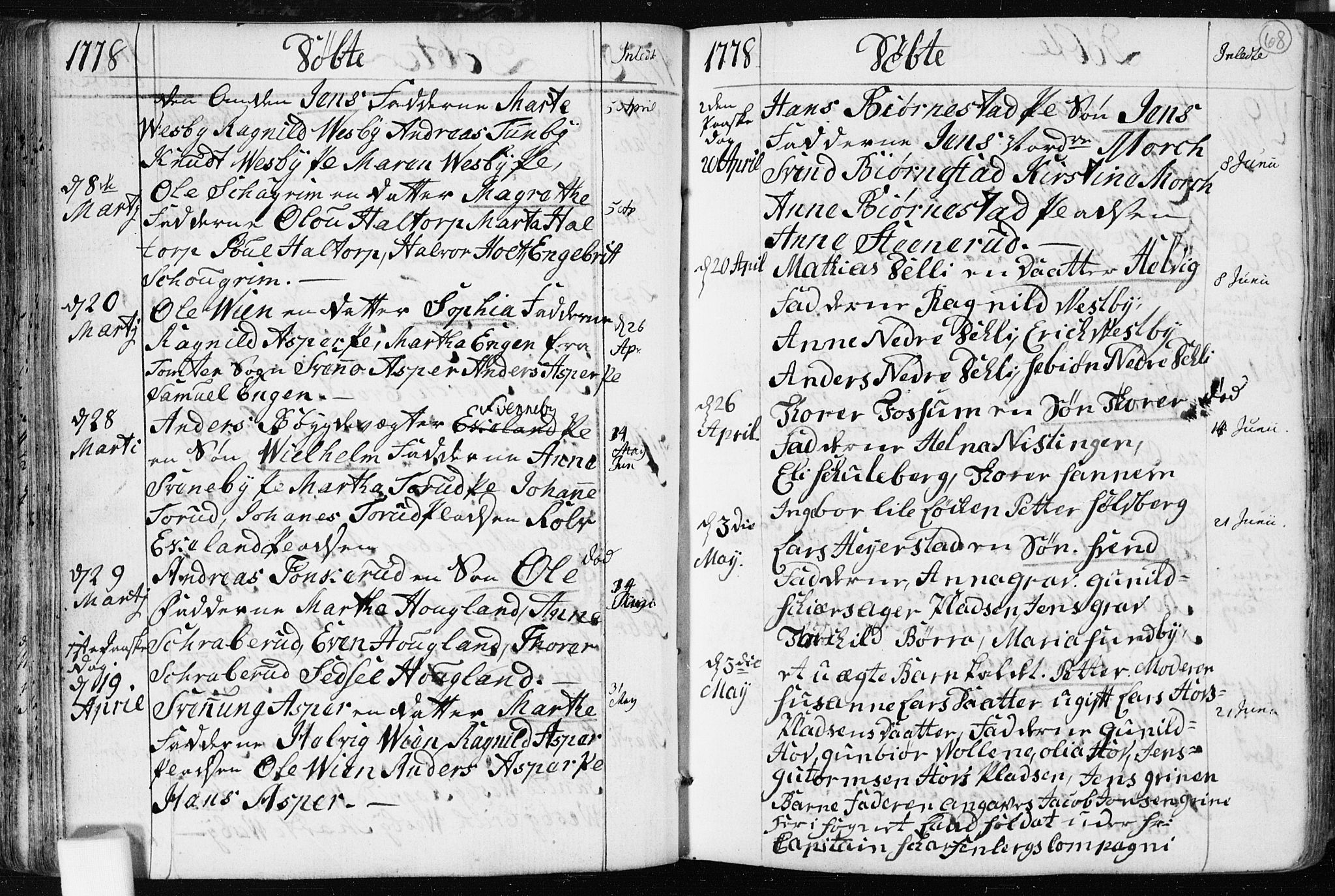 Spydeberg prestekontor Kirkebøker, SAO/A-10924/F/Fa/L0003: Parish register (official) no. I 3, 1778-1814, p. 68