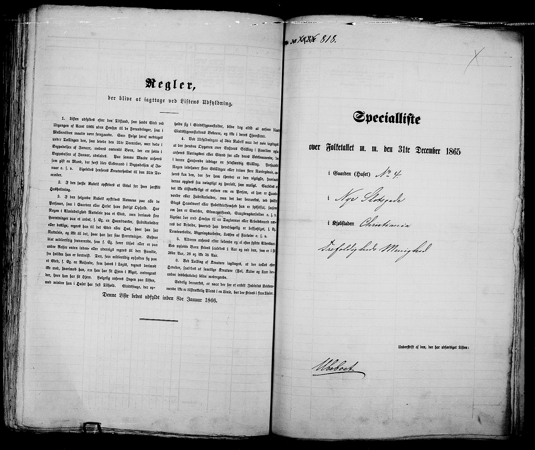 RA, 1865 census for Kristiania, 1865, p. 2088