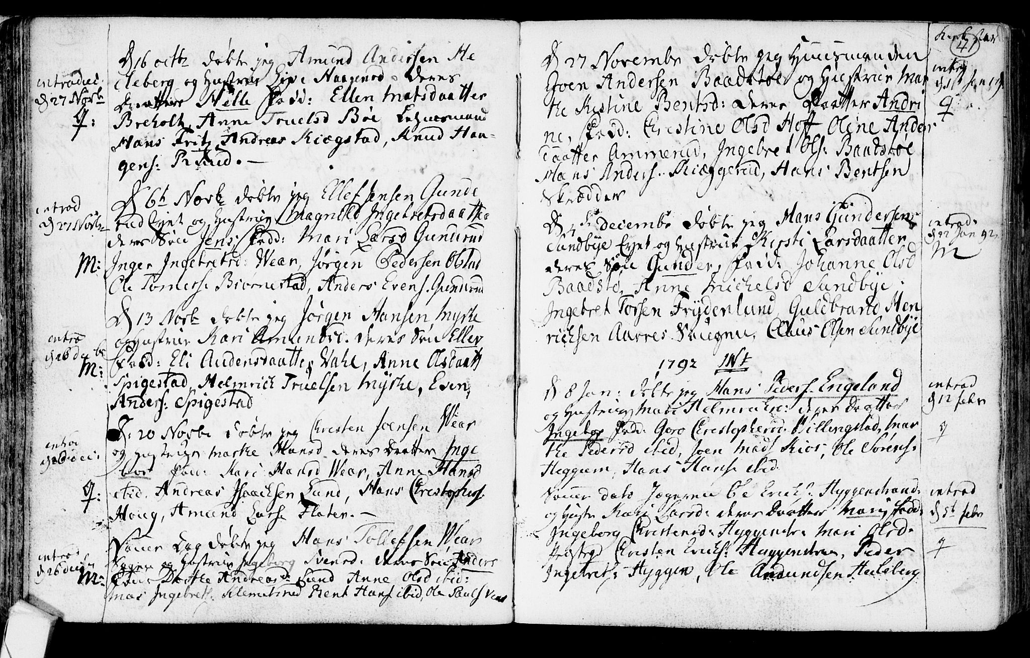 Røyken kirkebøker, SAKO/A-241/F/Fa/L0003: Parish register (official) no. 3, 1782-1813, p. 41