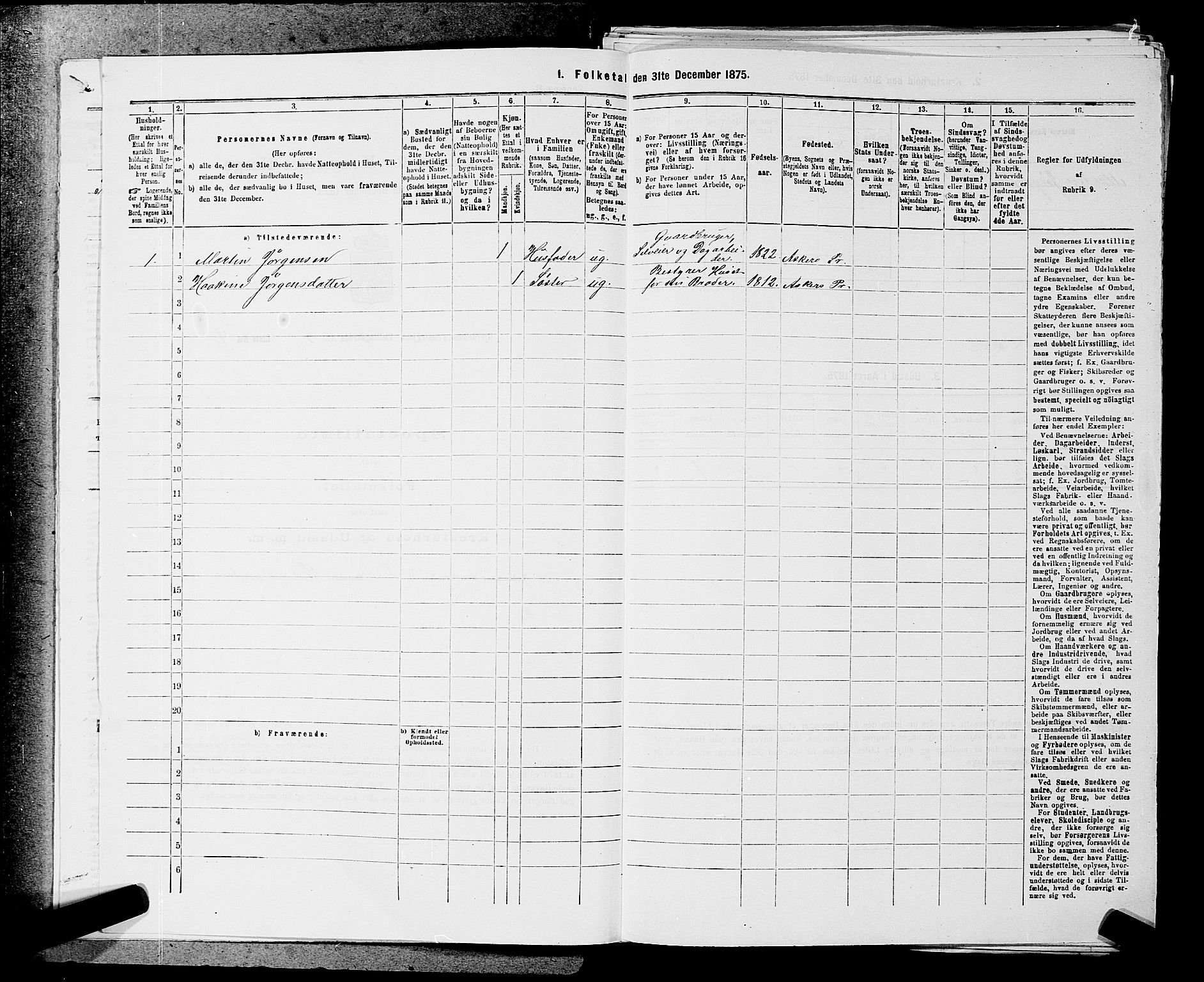 RA, 1875 census for 0234P Gjerdrum, 1875, p. 390